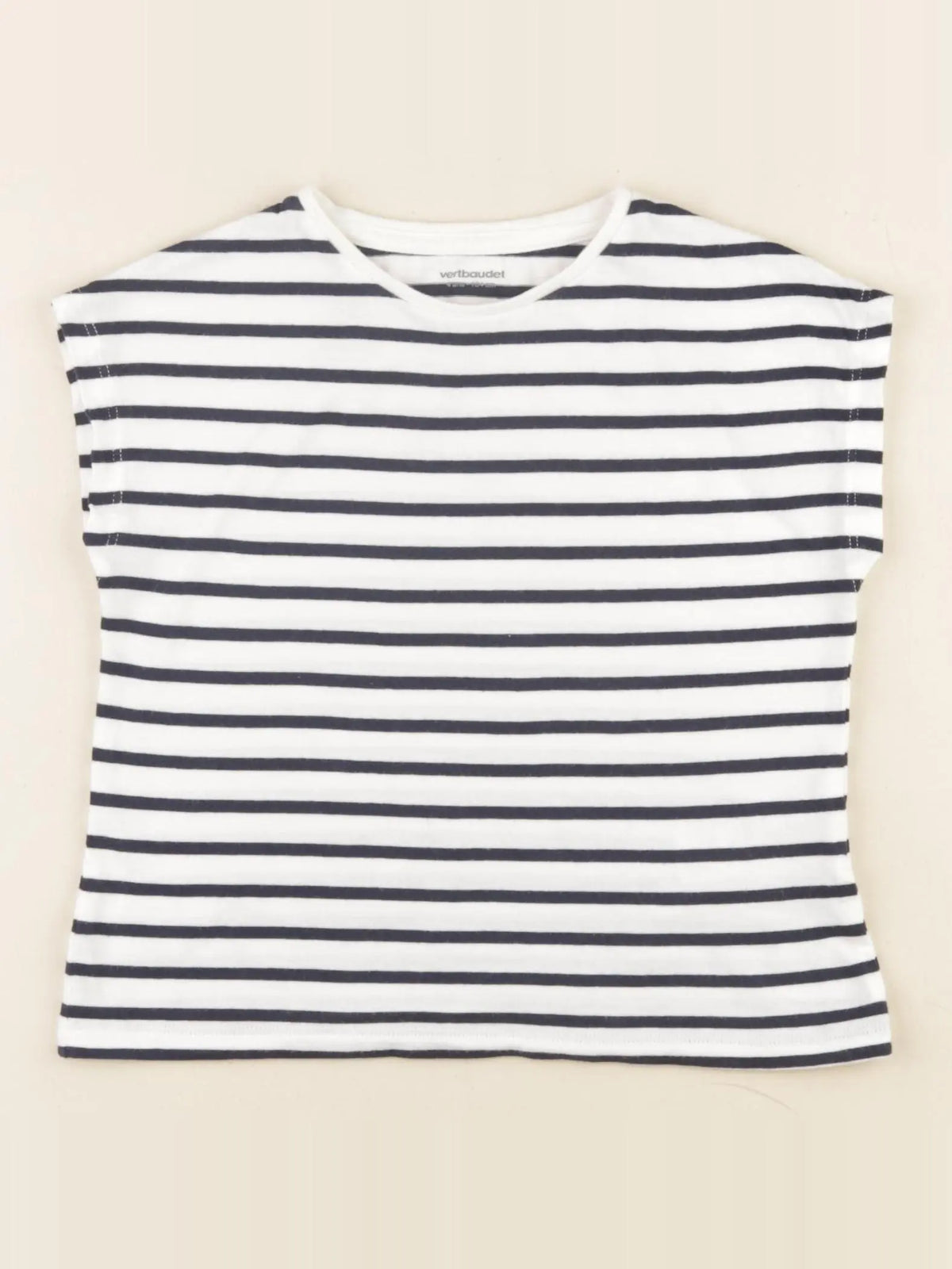 Vertbaudet - tee-shirt blanc, bleu - 4 ans