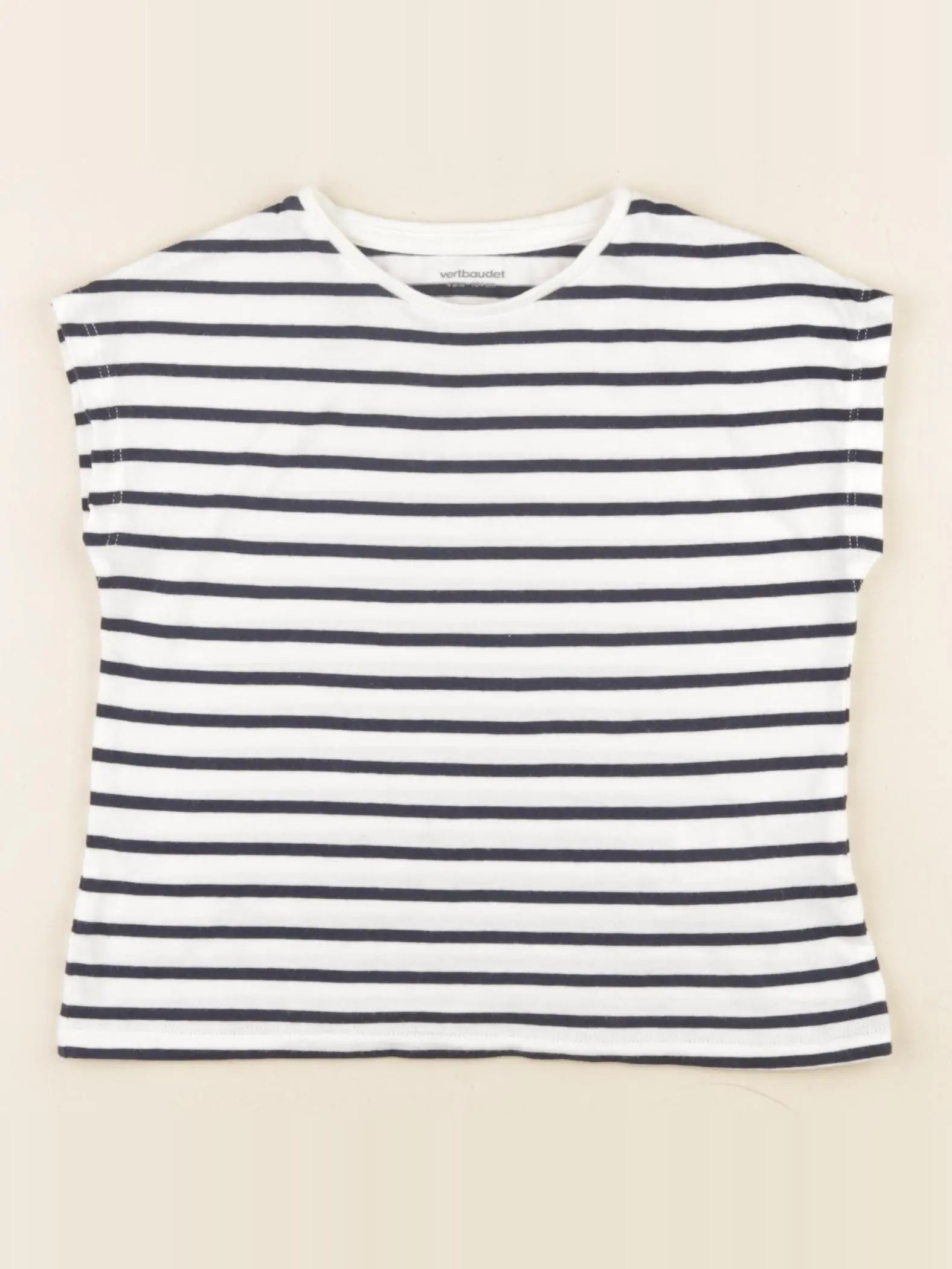 Vertbaudet - tee-shirt blanc, bleu - 4 ans