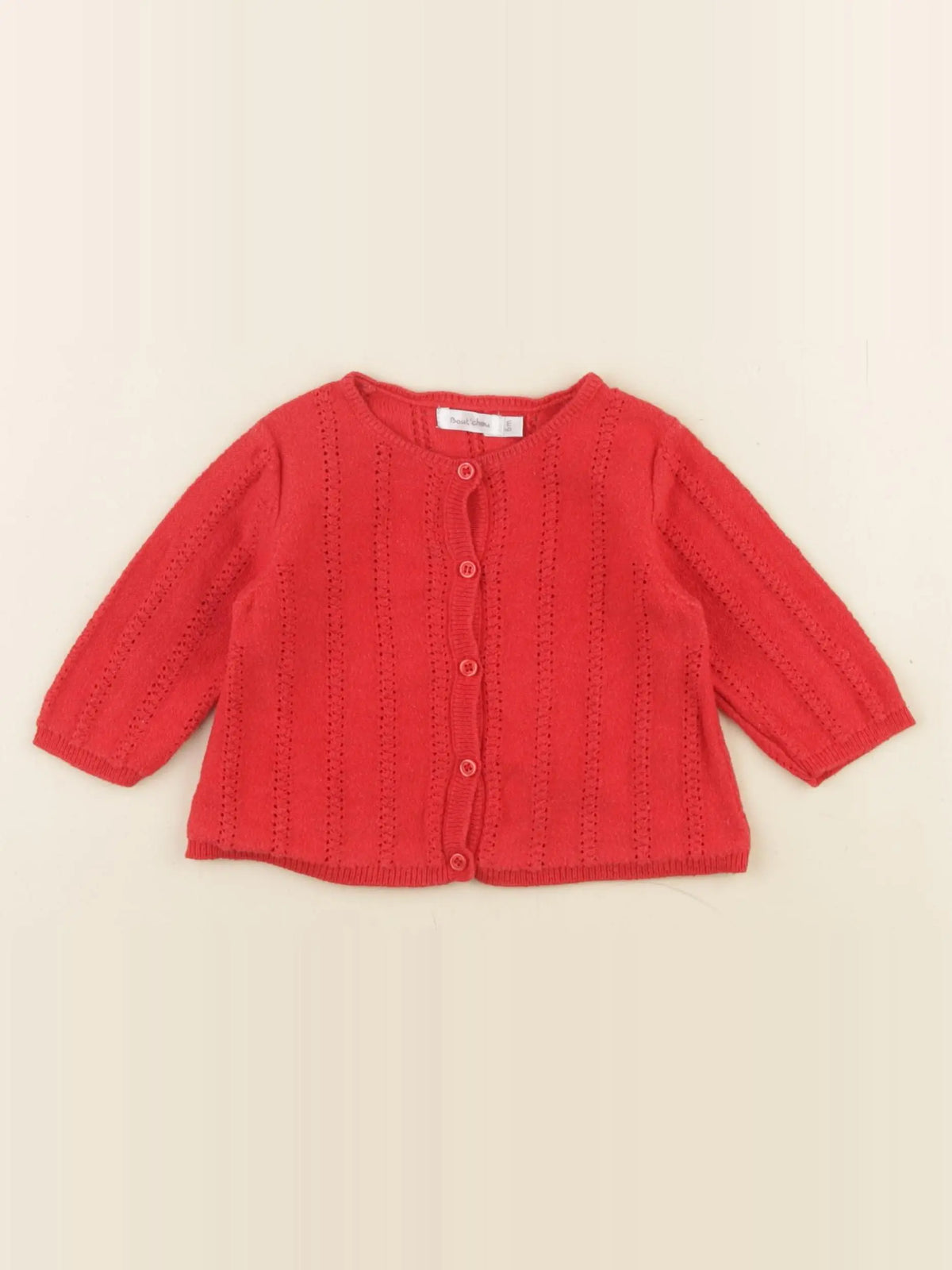 Boutchou - gilet rouge - 6 mois