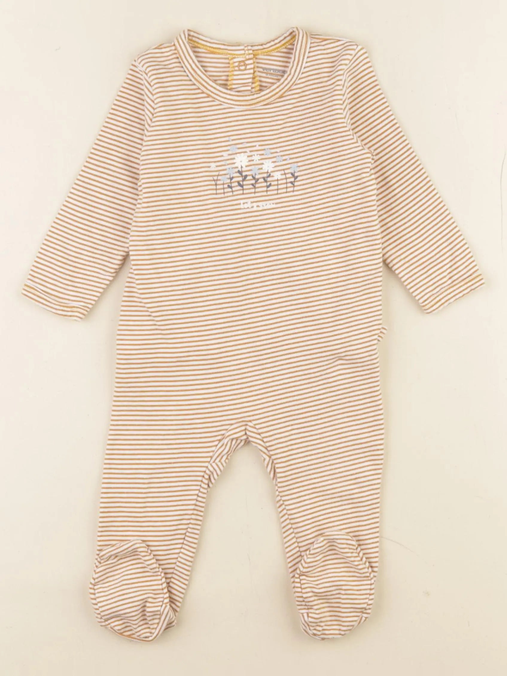 Vertbaudet - pyjama coton marron - 6 mois