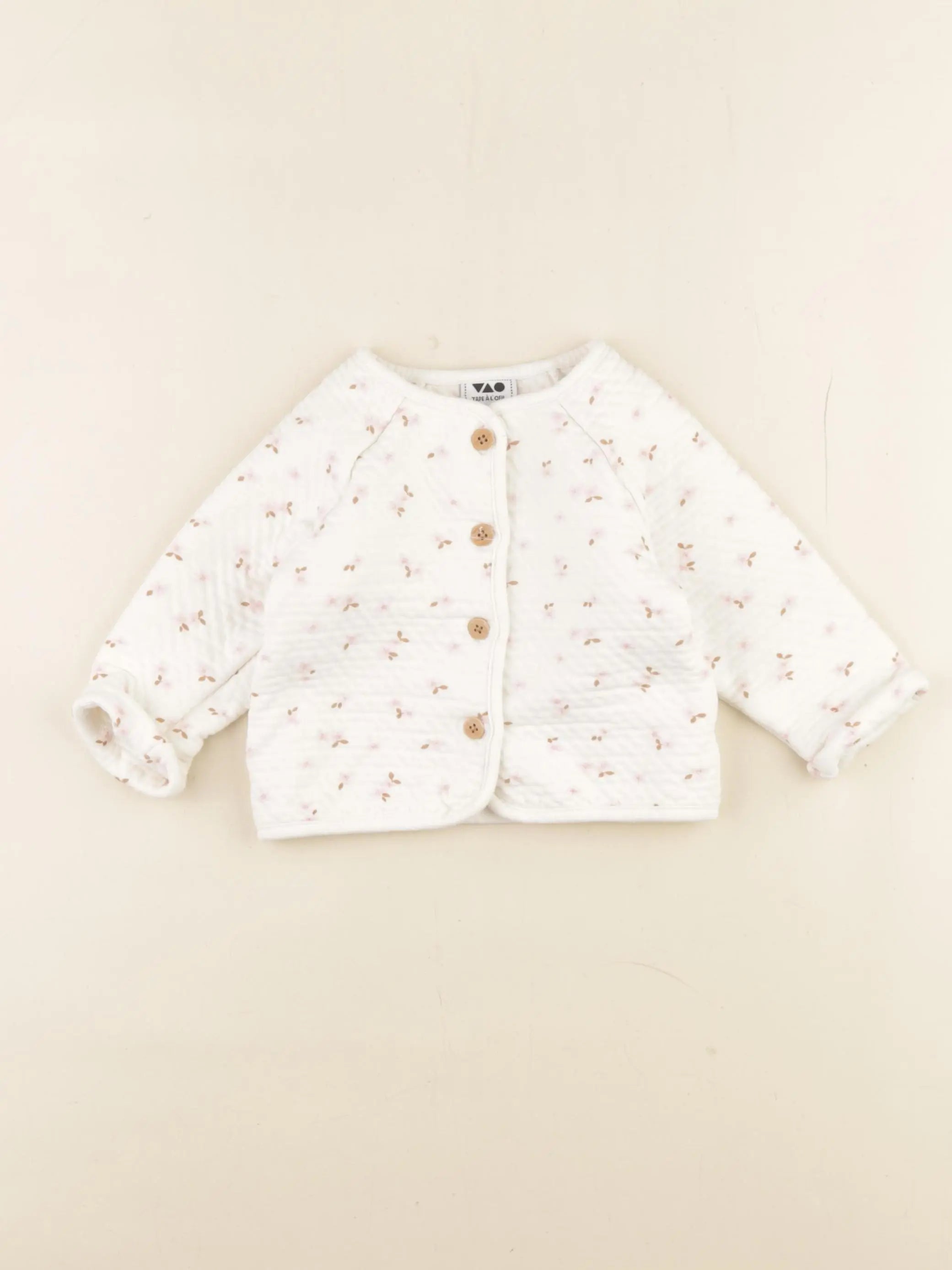 Tape à l'oeil - sweat blanc, rose - 12 mois