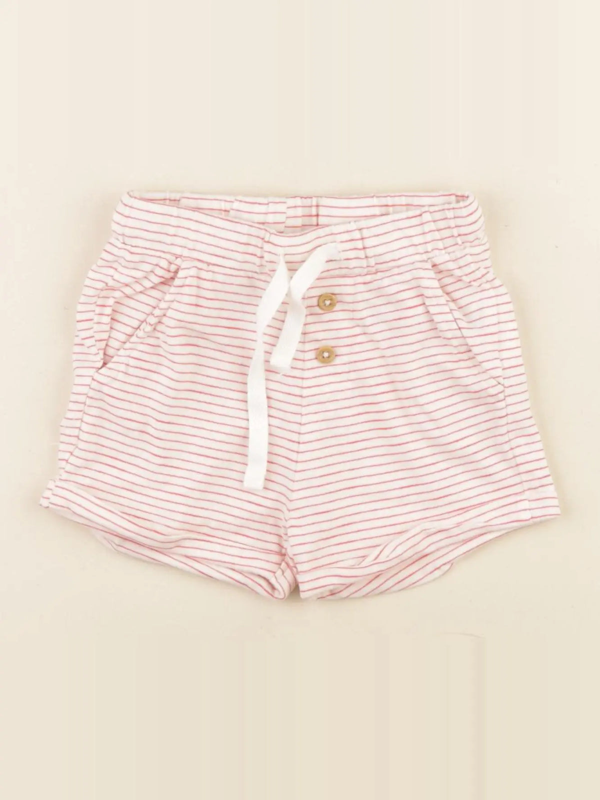 Boutchou - short blanc, rouge - 9 mois