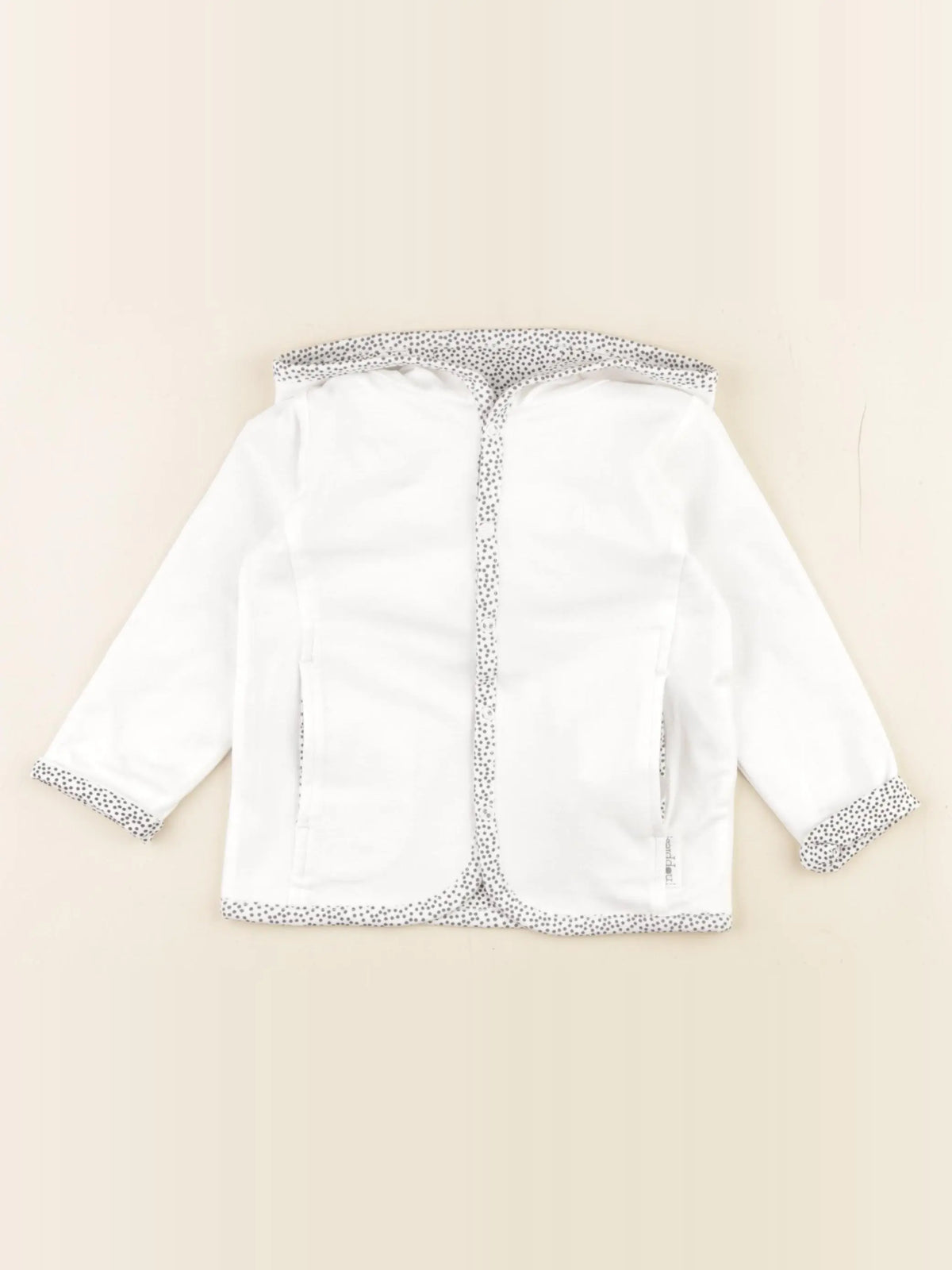 Noppies - sweat réversible blanc, gris - 6/9 mois