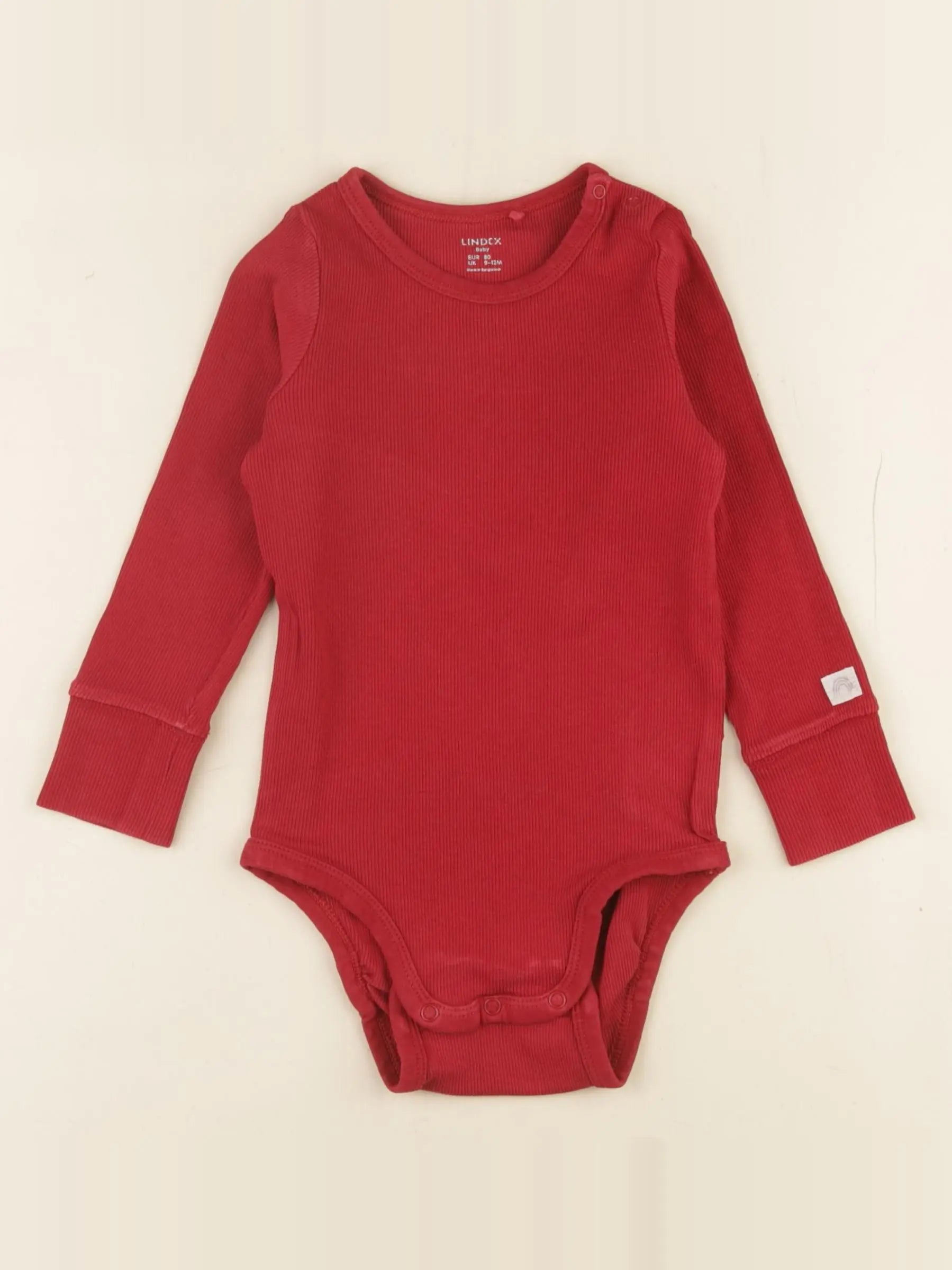 Lindex - body rouge - 9/12 mois