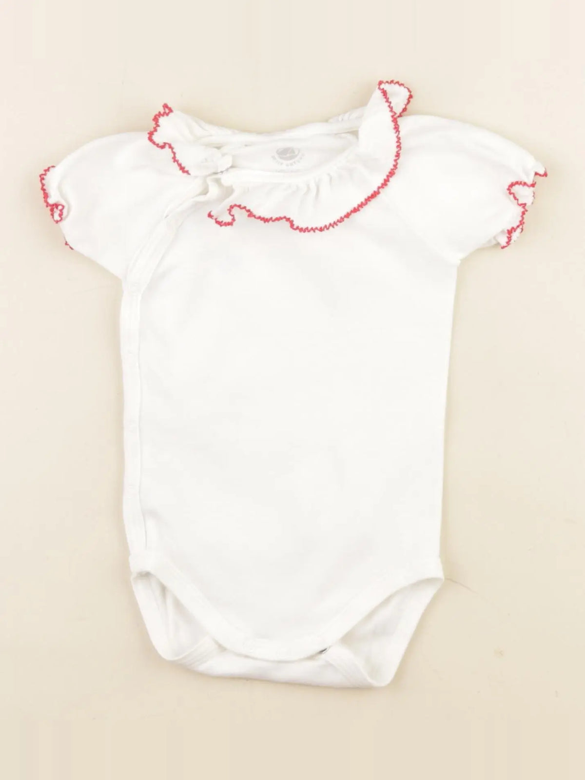 Petit Bateau - body à col blanc - 12 mois