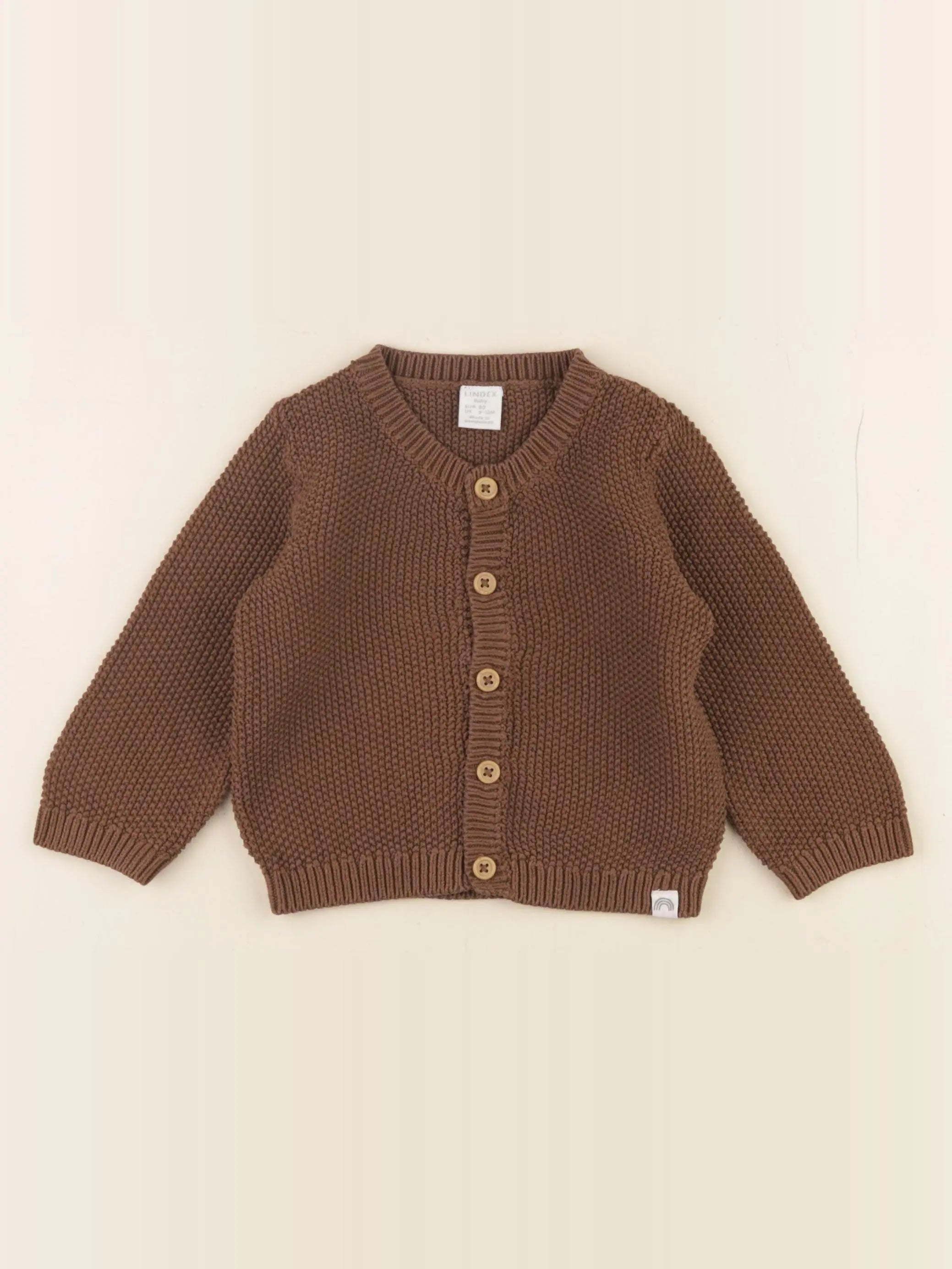 Lindex - gilet marron - 9/12 mois