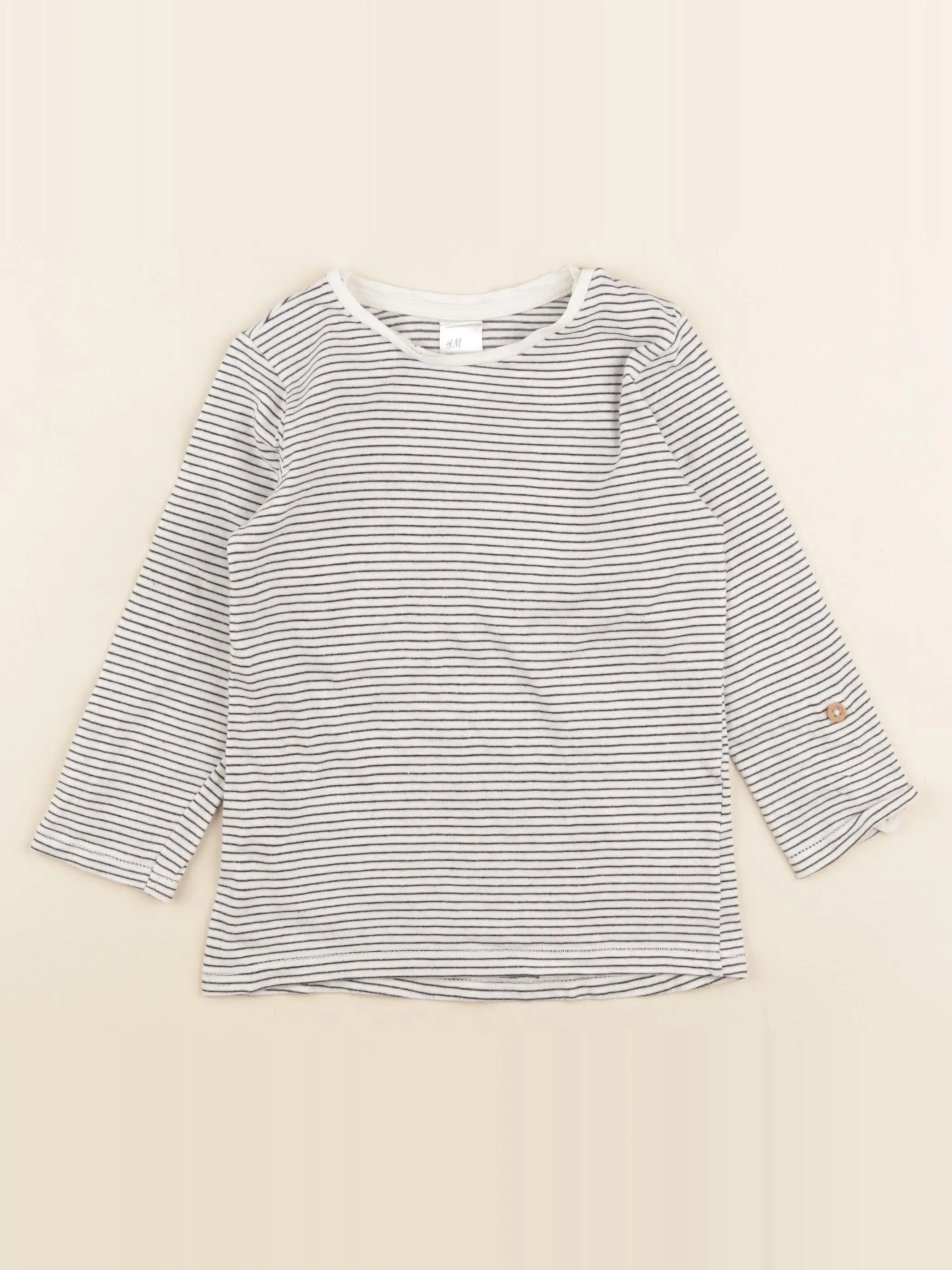 H&M - tee-shirt blanc, bleu - 18/24 mois