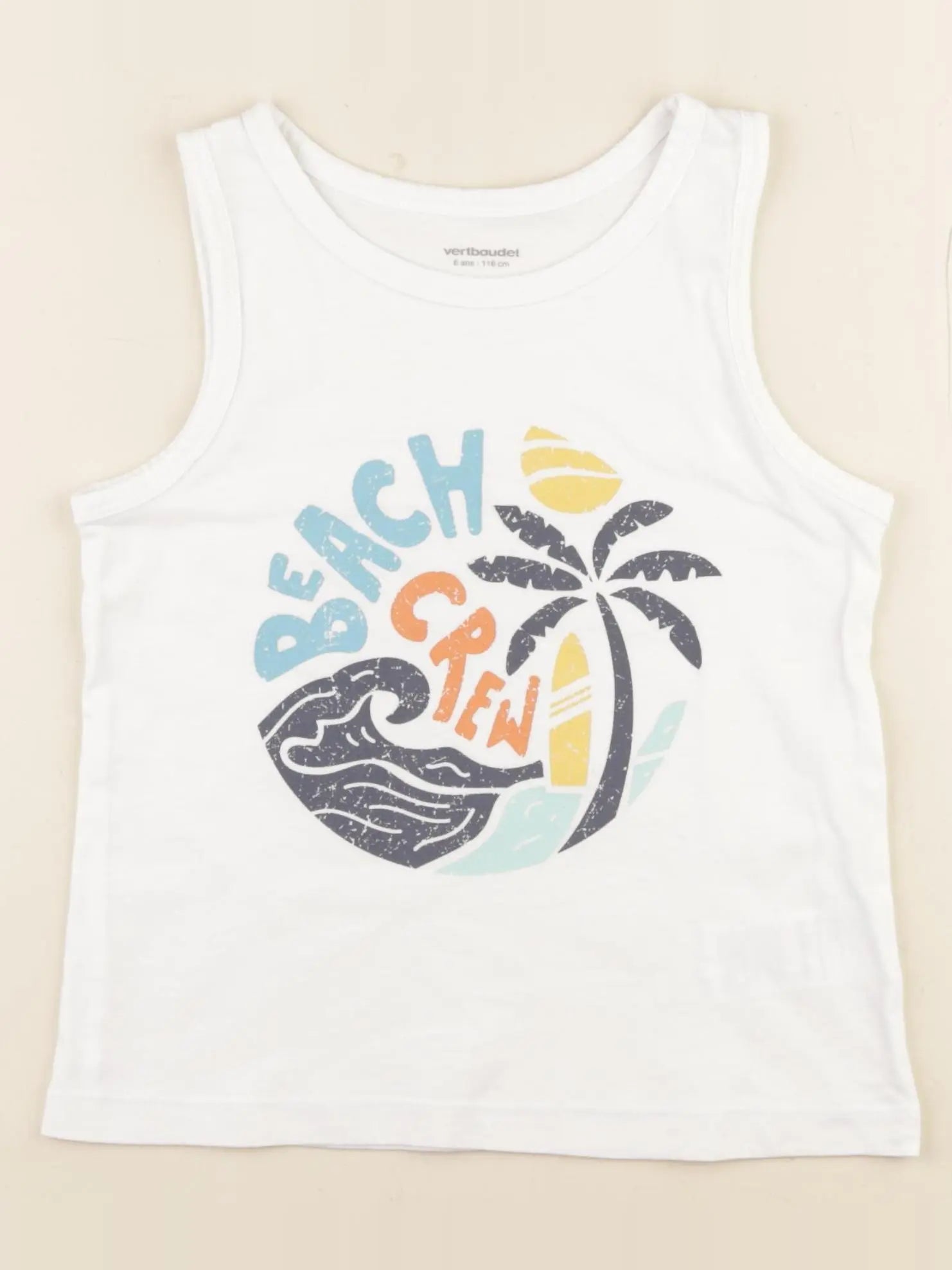 Vertbaudet - débardeur blanc - 6 ans