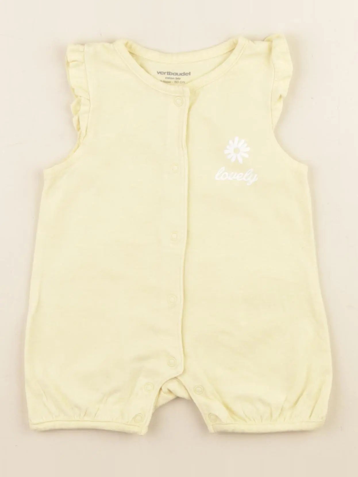 Vertbaudet - pyjama coton jaune - 3 mois