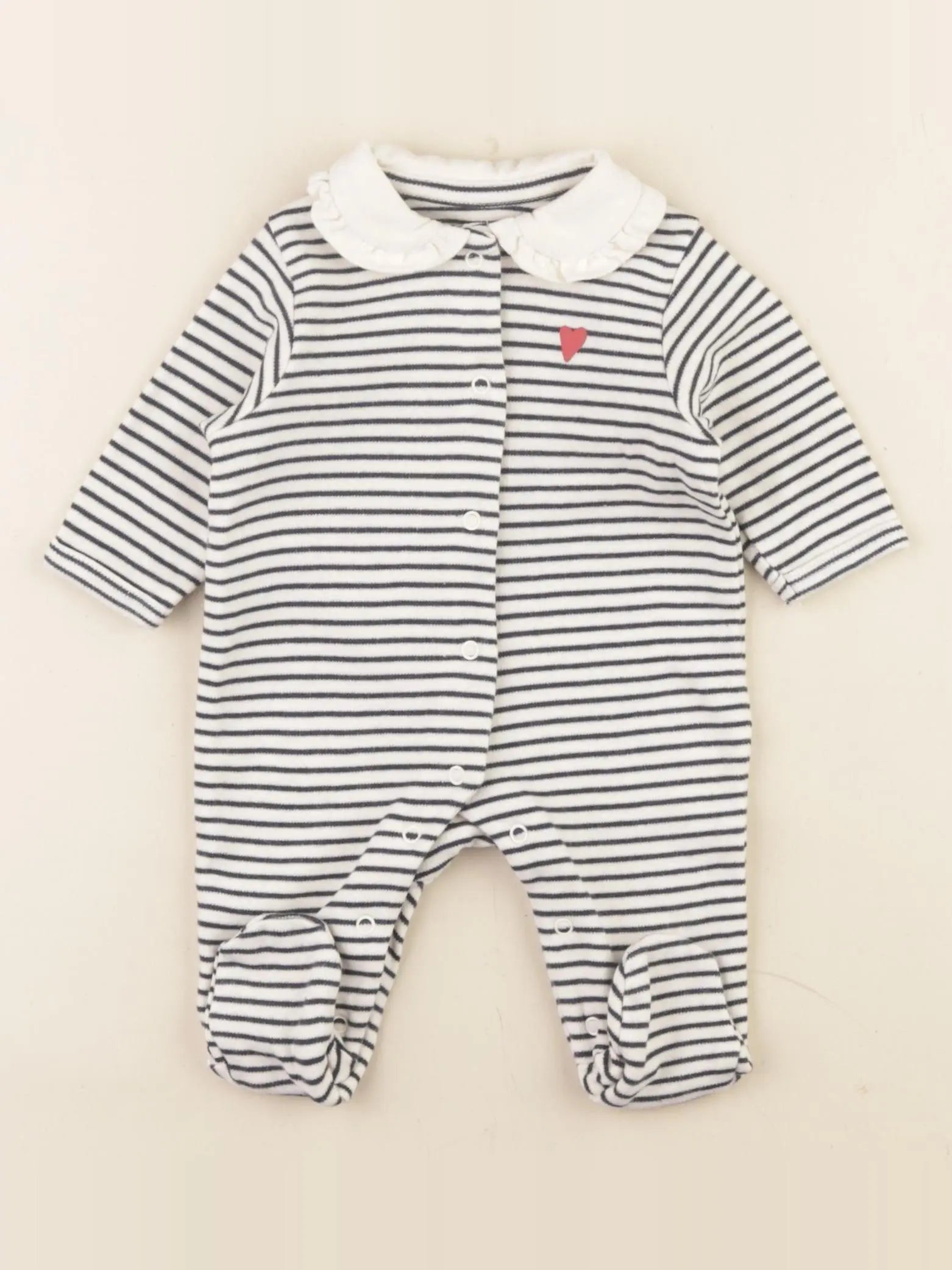 Vertbaudet - pyjama coton bleu, blanc - 1 mois