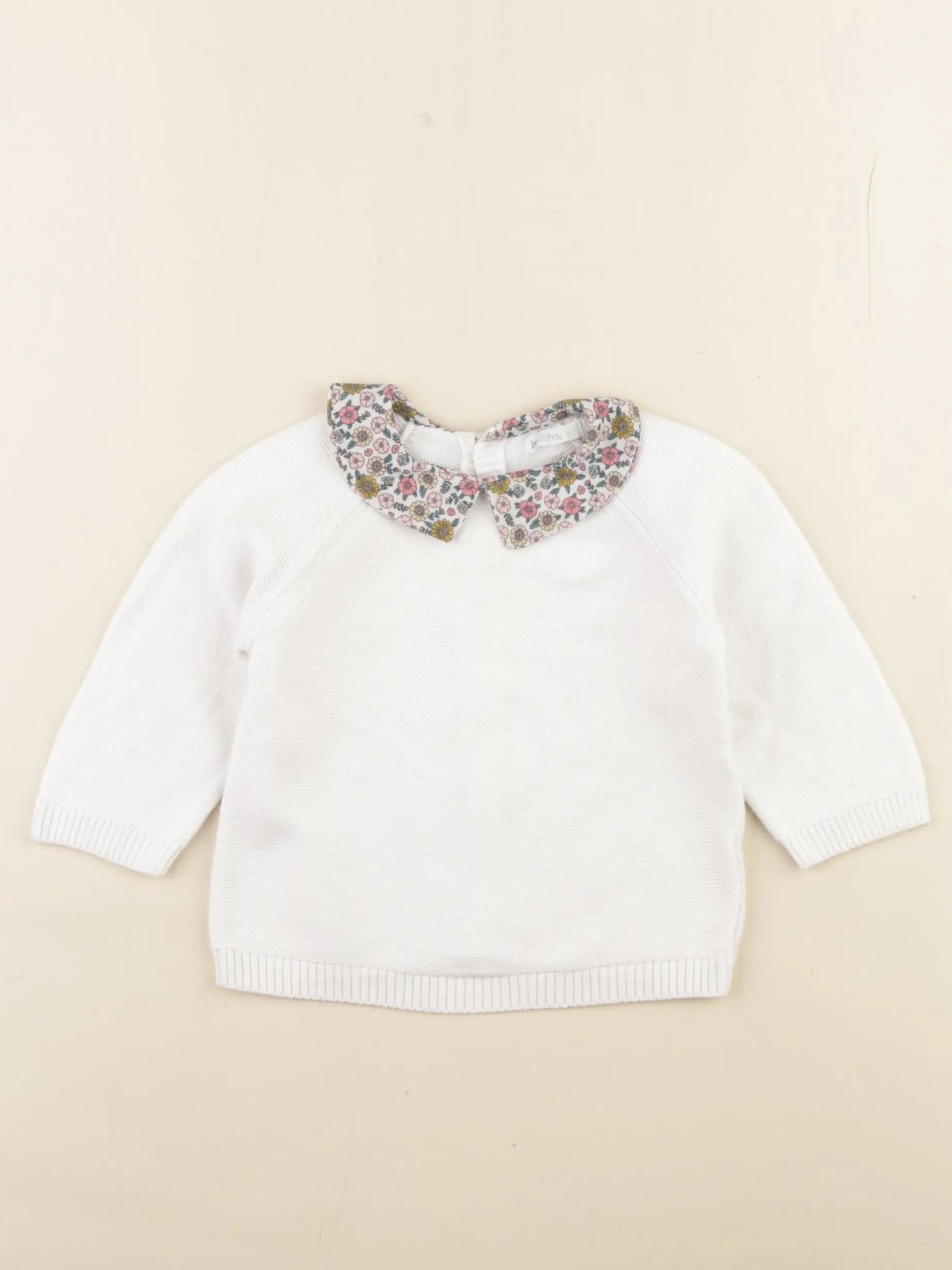 Boutchou - pull blanc - 9 mois