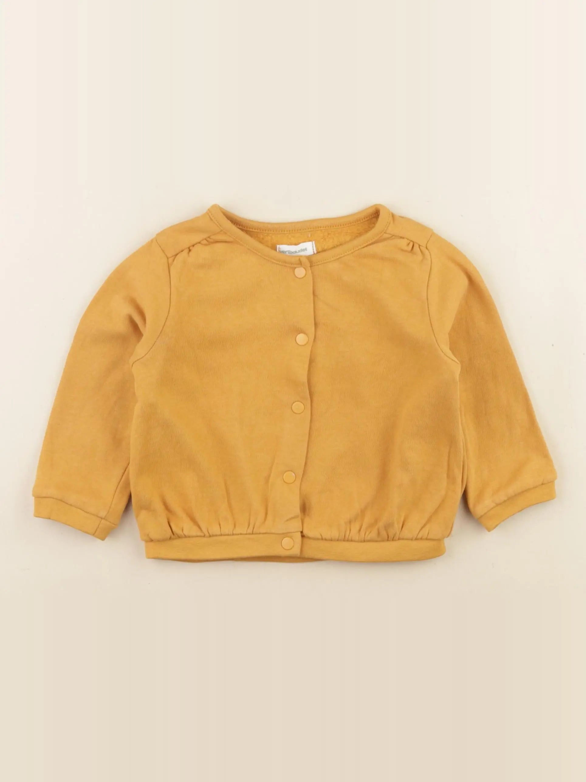 Vertbaudet - sweat jaune - 12 mois