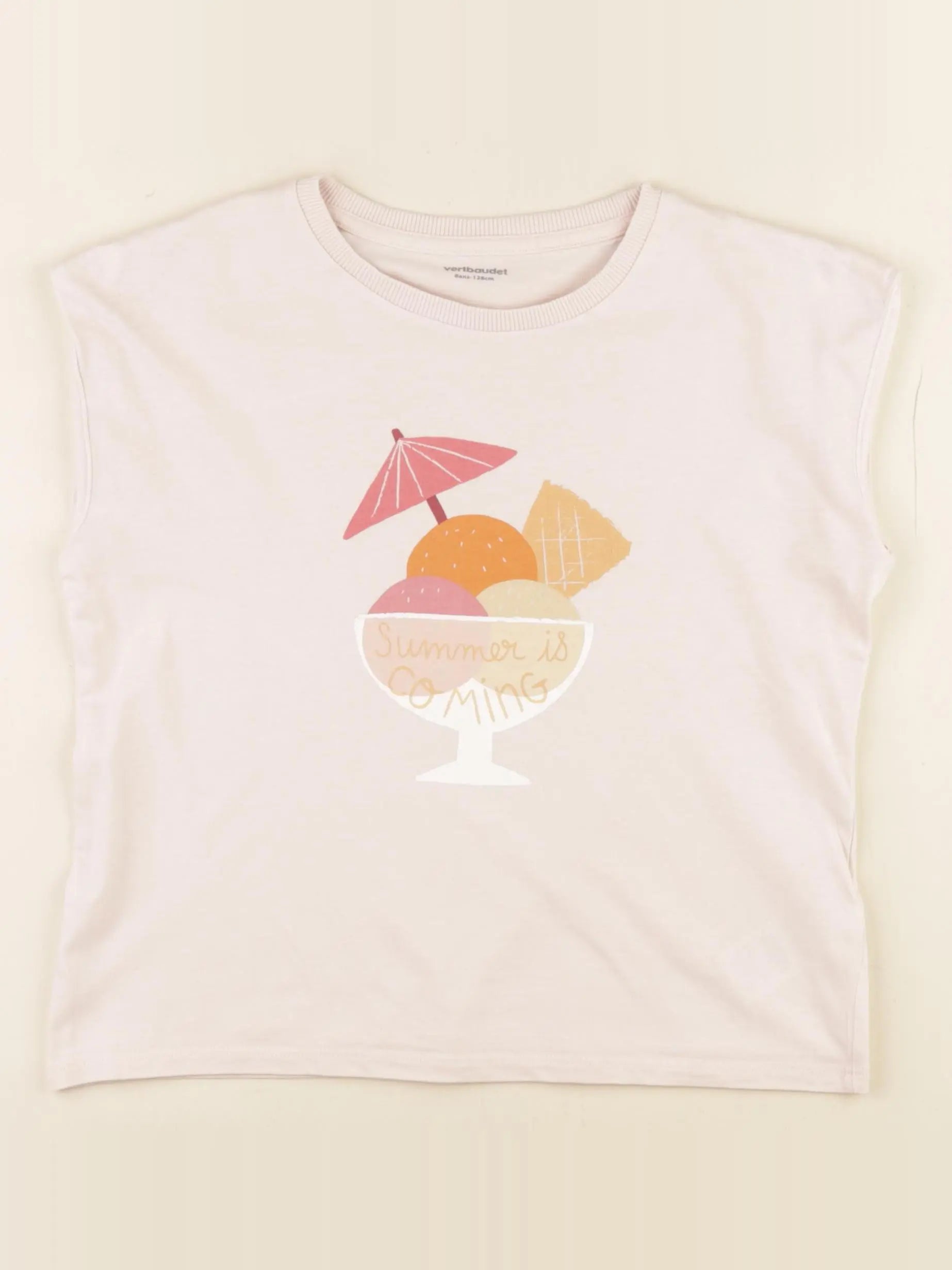 Vertbaudet - tee-shirt rose - 8 ans