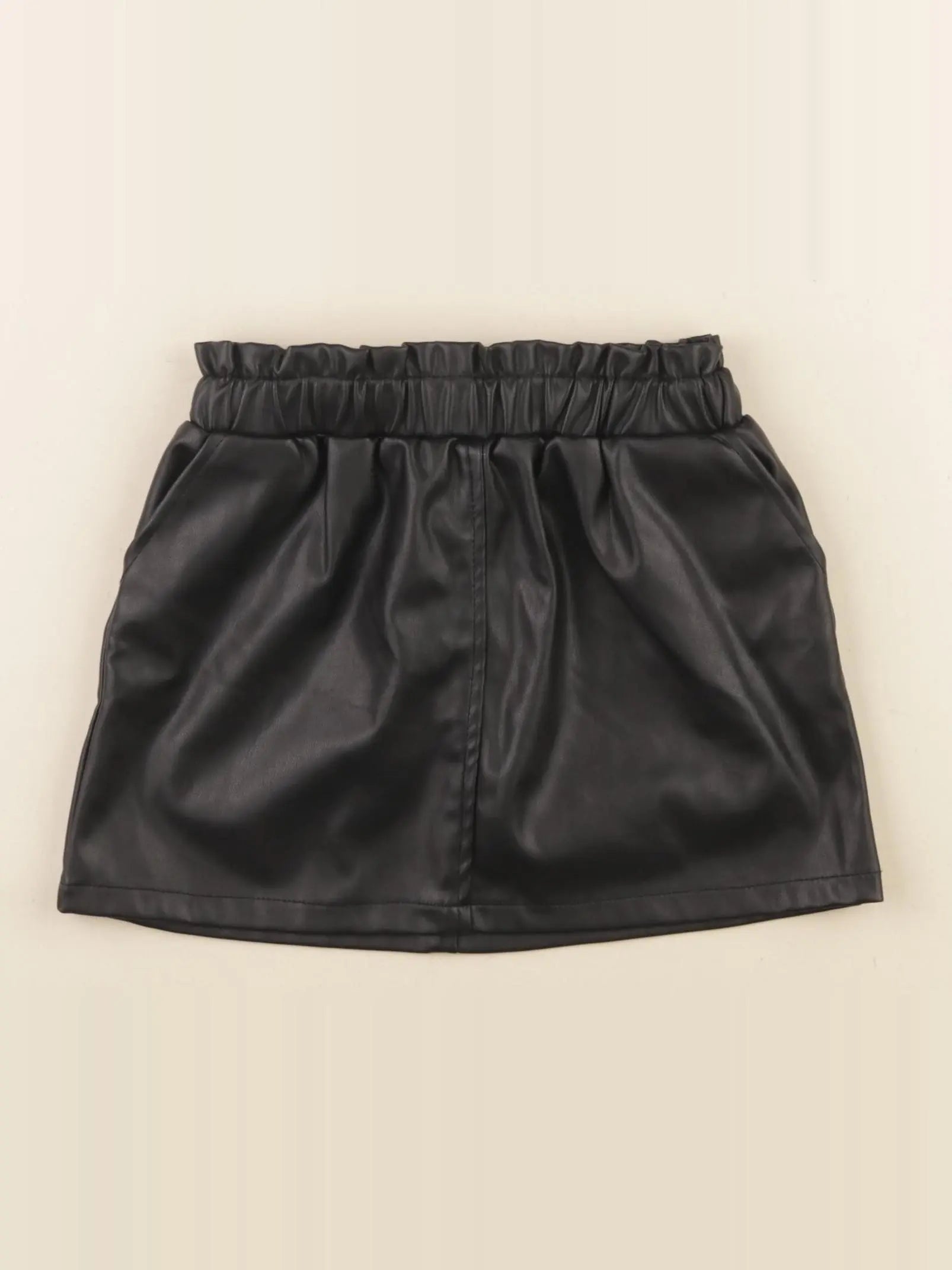 Vertbaudet - jupe simili cuir noir - 4 ans