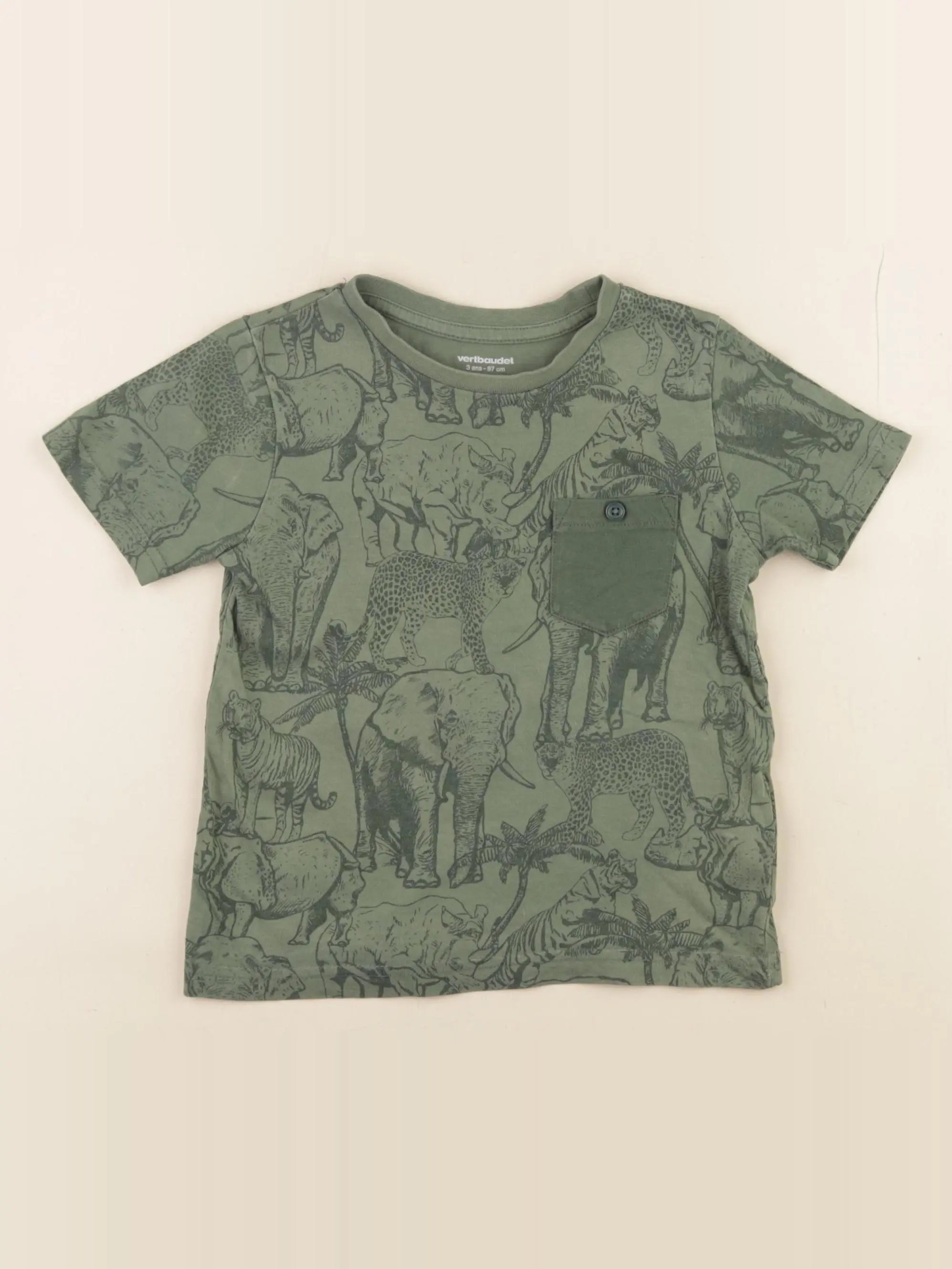 Vertbaudet - tee-shirt vert - 3 ans