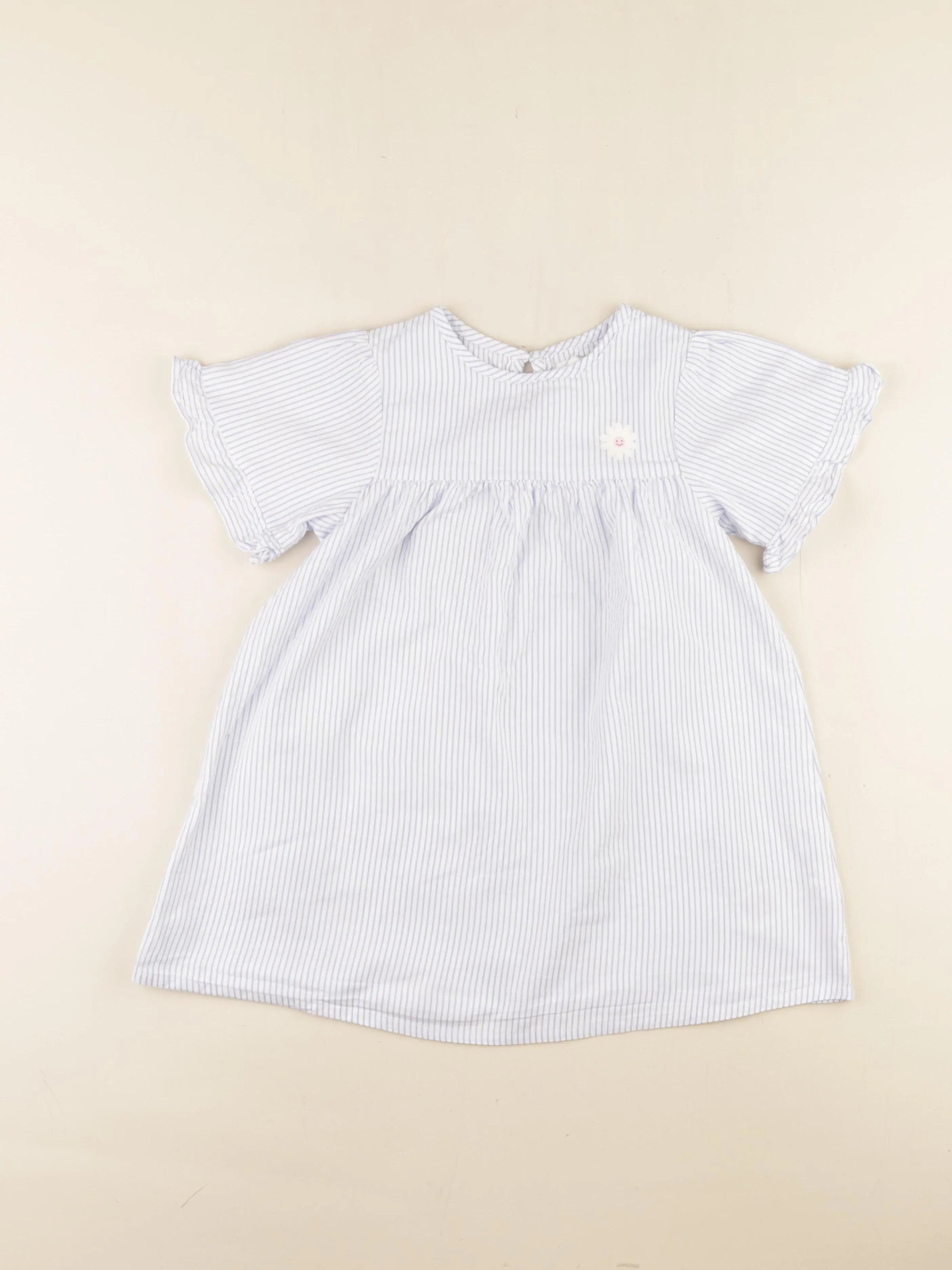 Vertbaudet - robe bleu, blanc - 4 ans