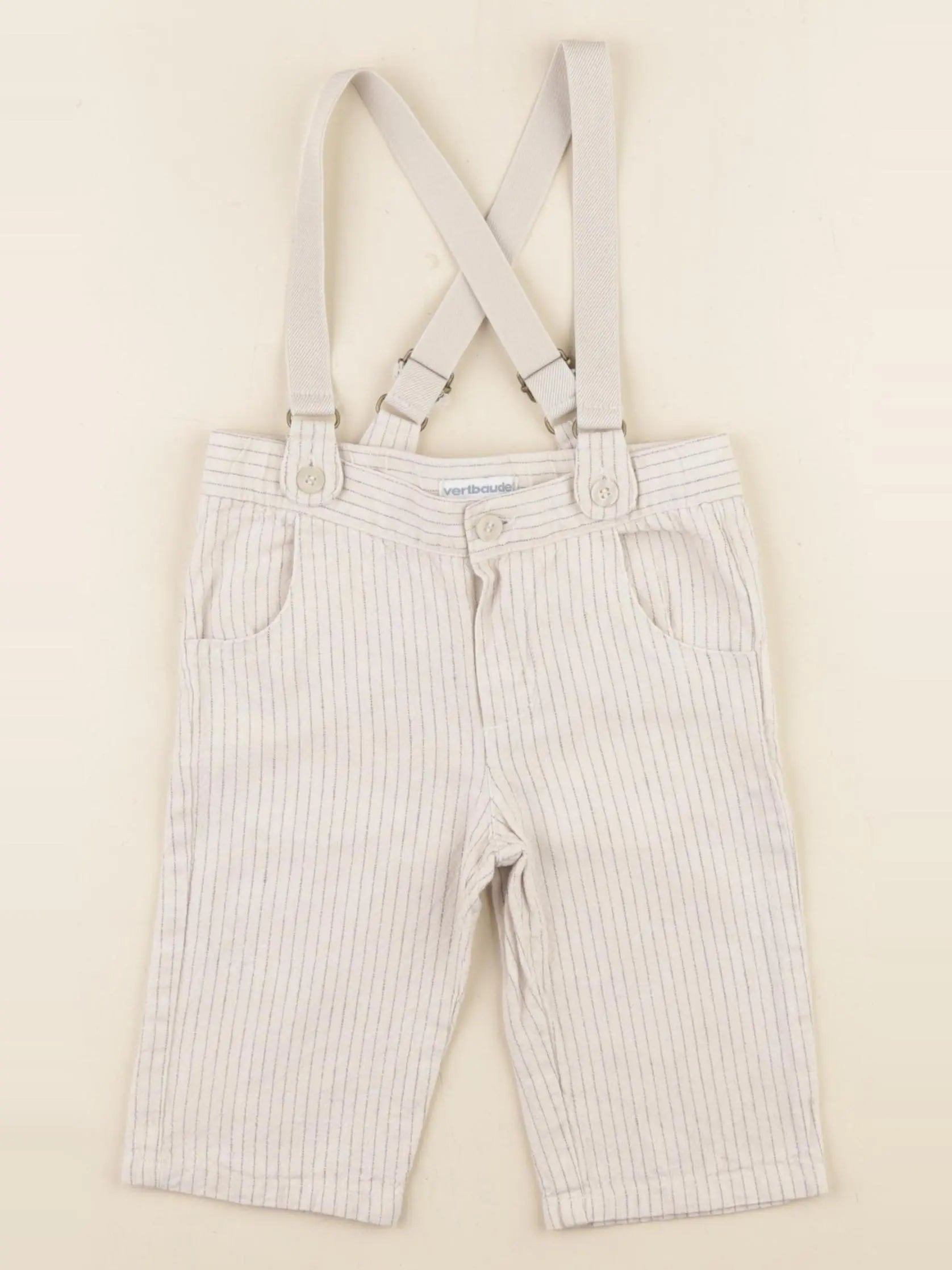 Vertbaudet - pantalon beige - 12 mois