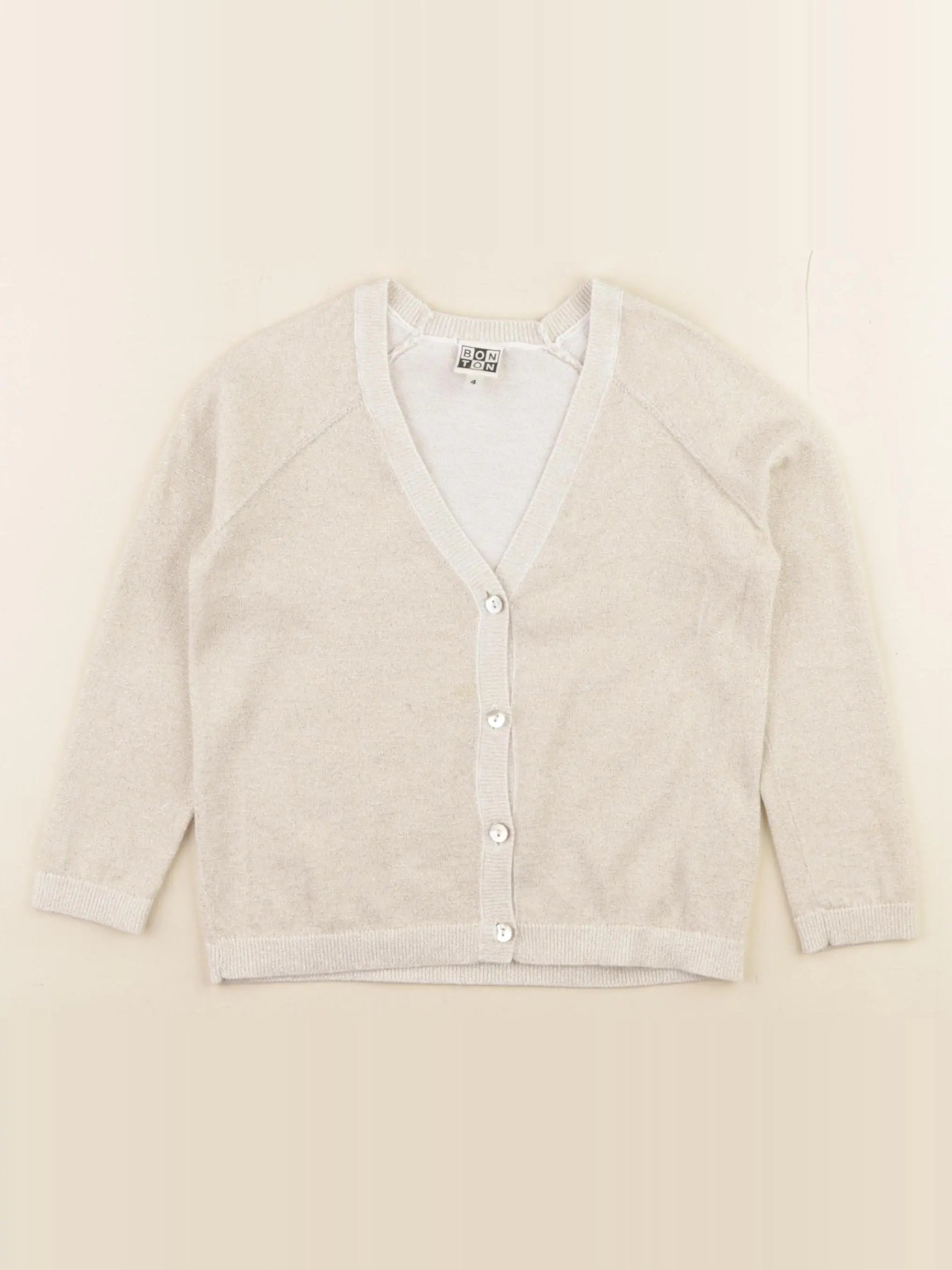 Bonton - gilet beige, or - 4 ans