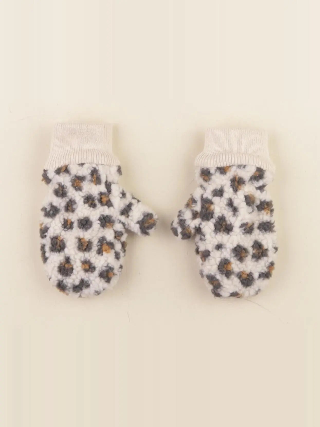 Monoprix - moufles marron, beige - 3/6 ans