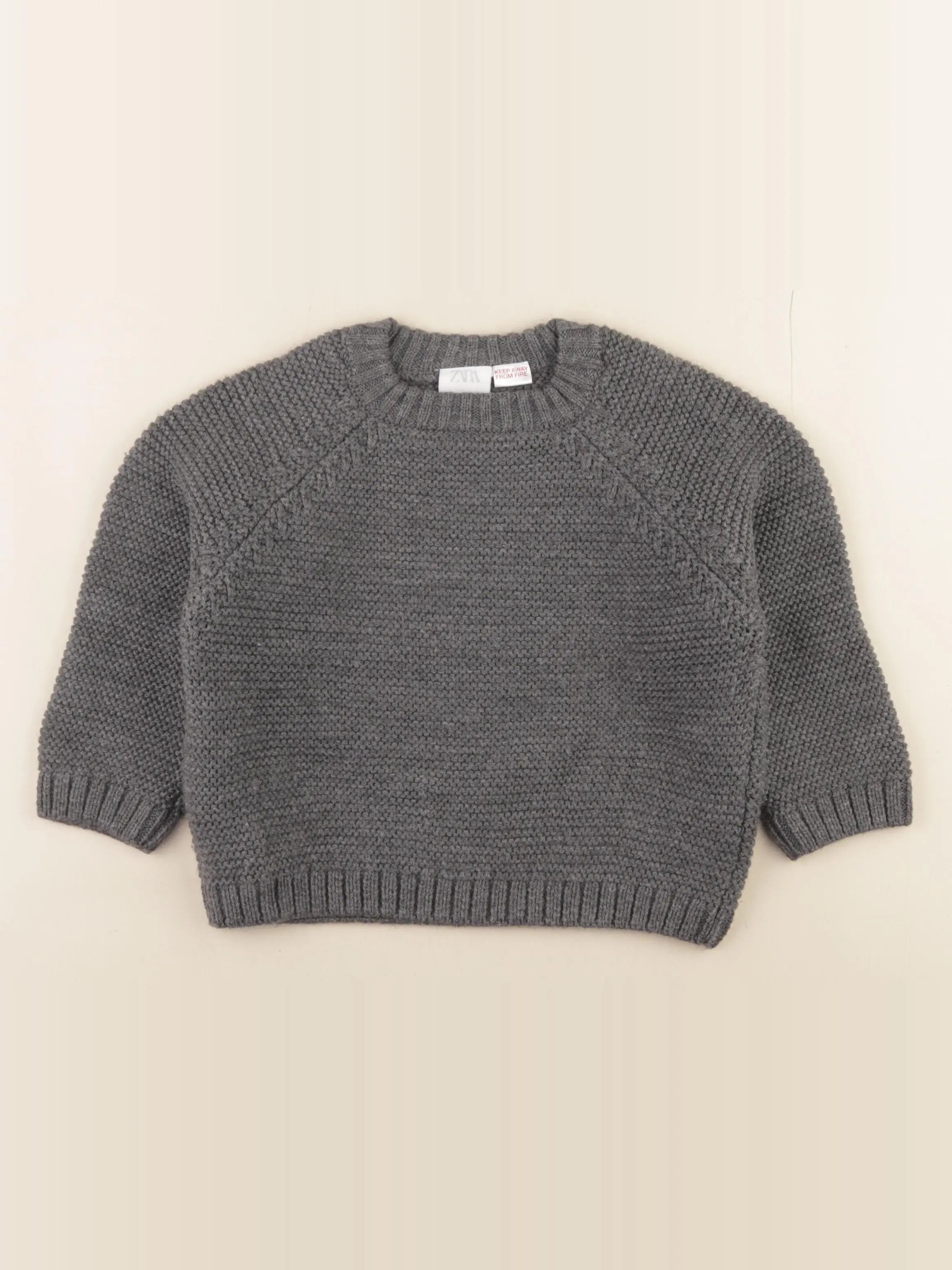 Zara - pull gris - 18/24 mois