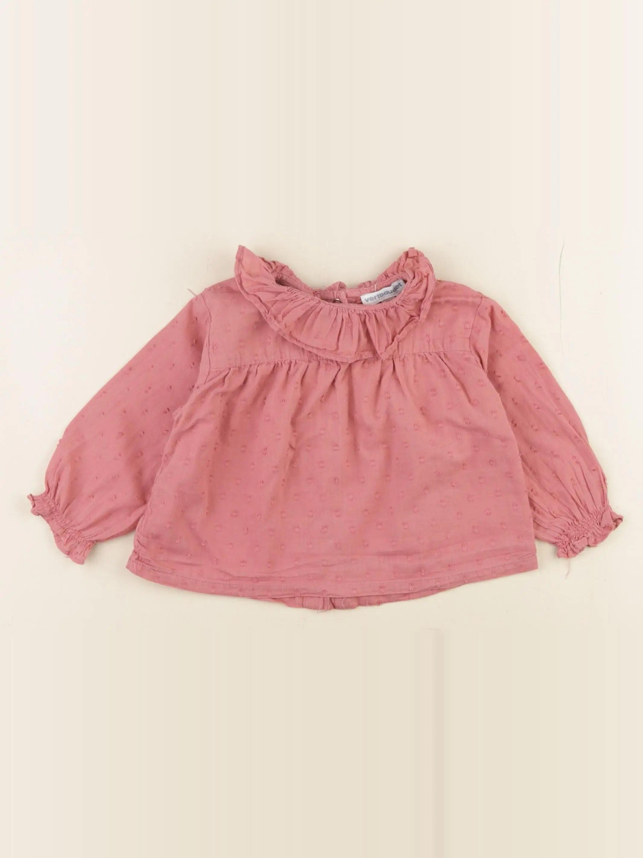 Vertbaudet - blouse rose - 9 mois