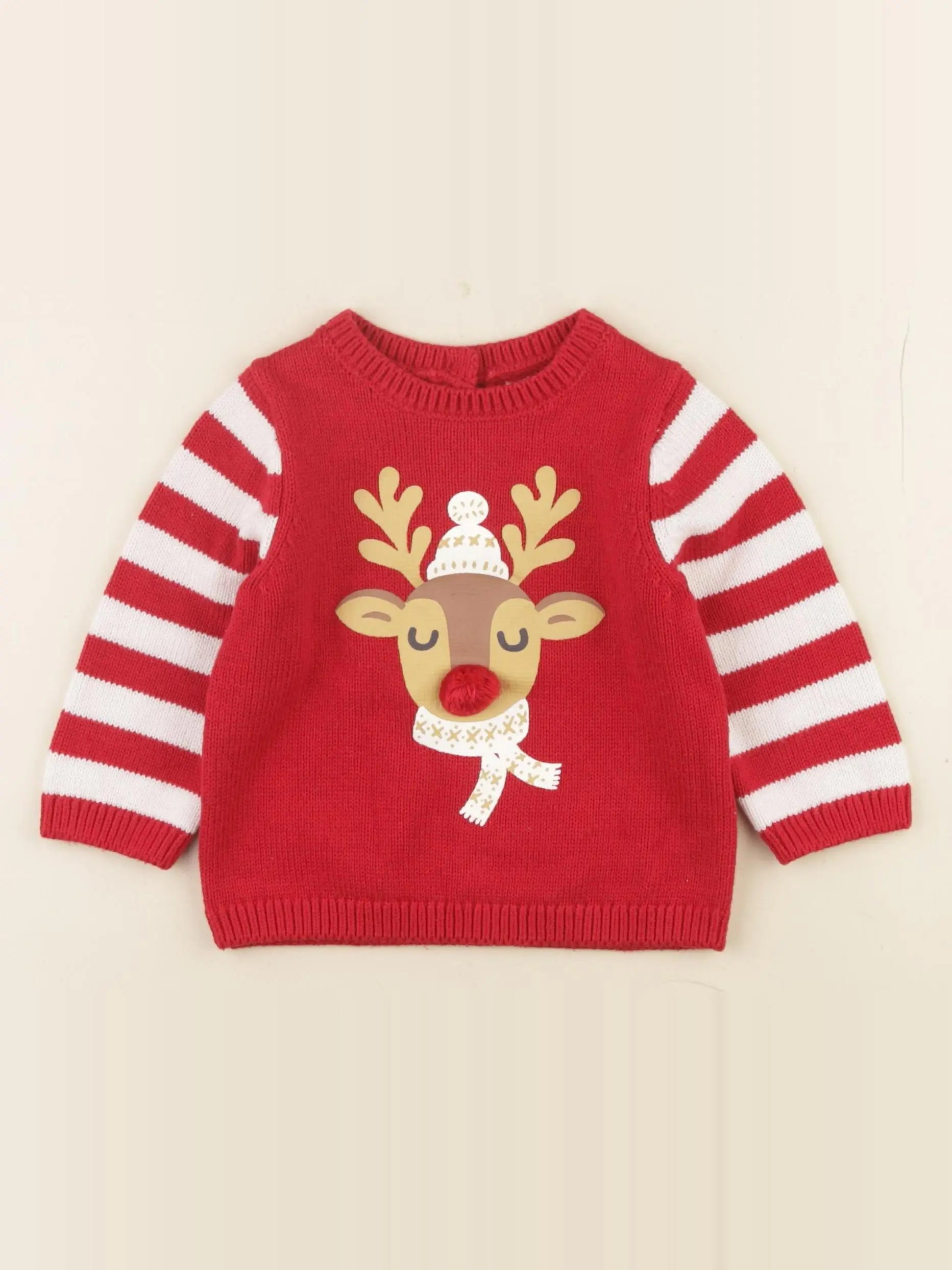 Vertbaudet - pull rouge - 12 mois