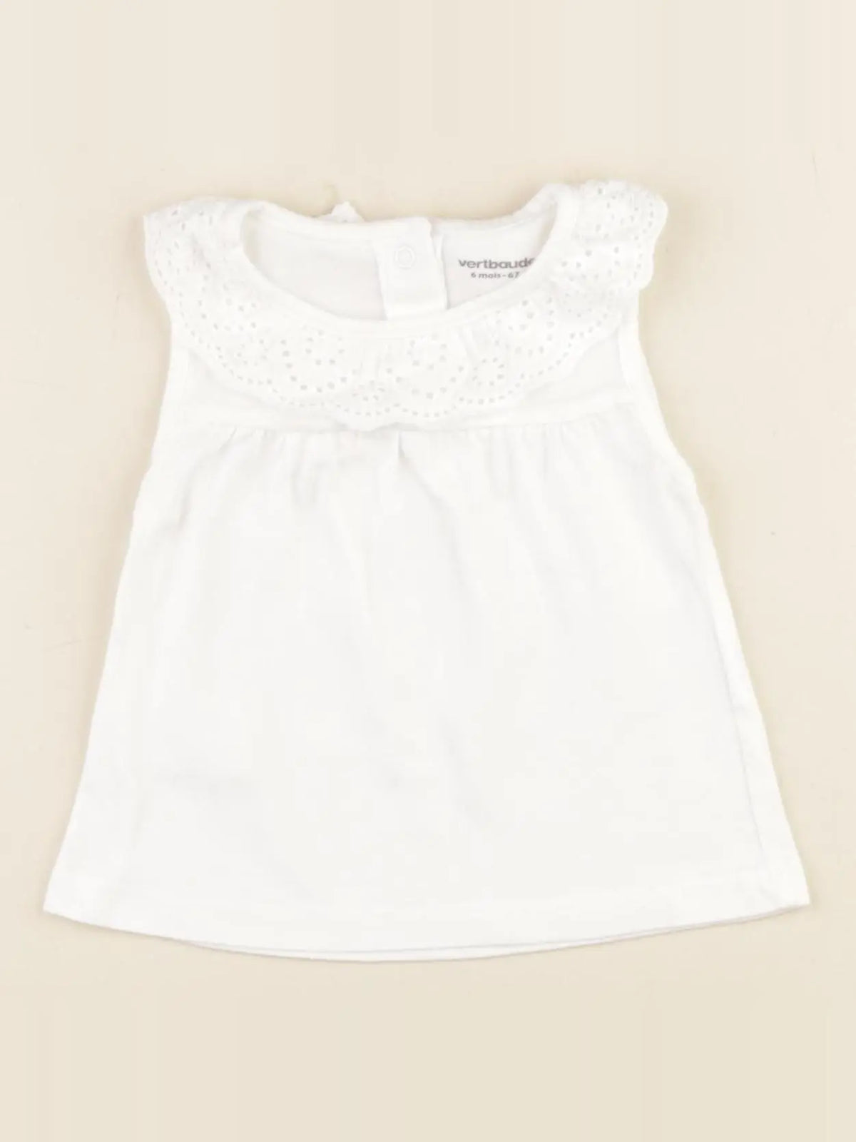 Vertbaudet - débardeur blanc - 6 mois