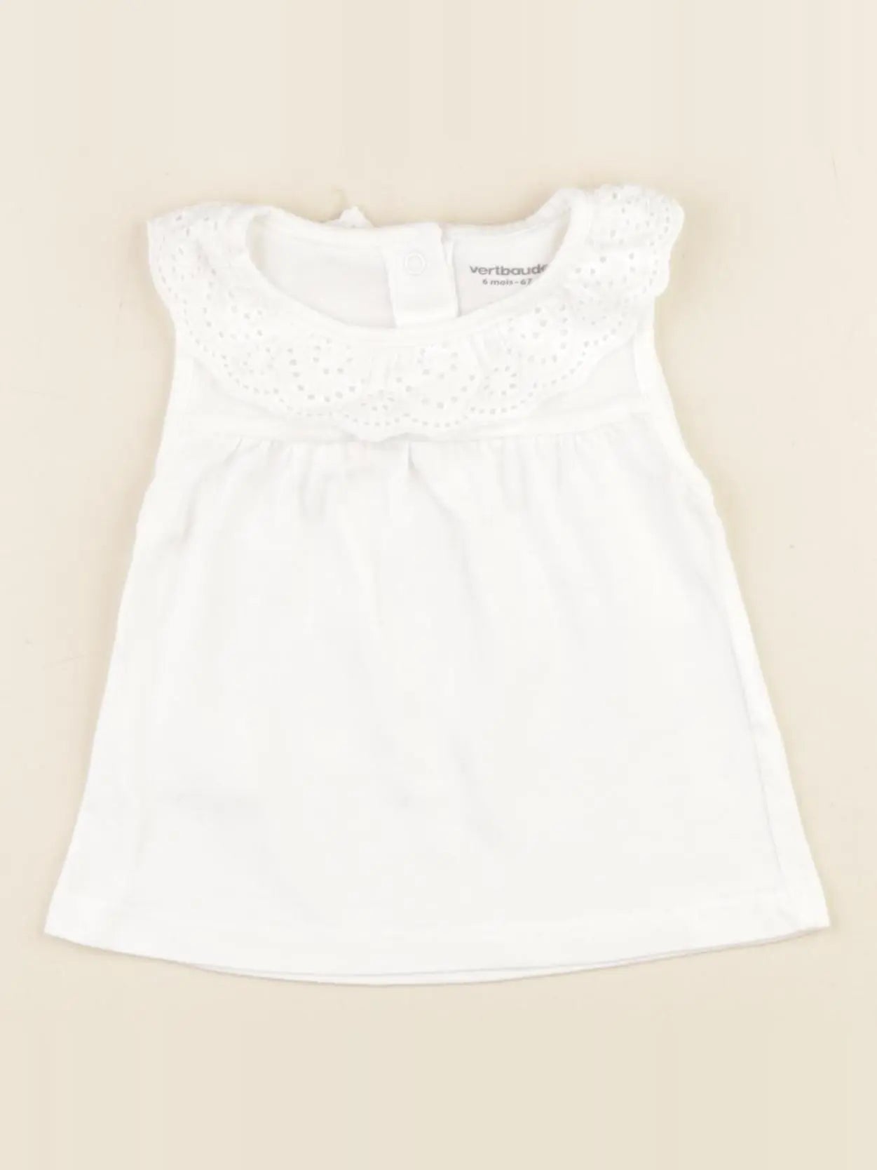 Vertbaudet - débardeur blanc - 6 mois