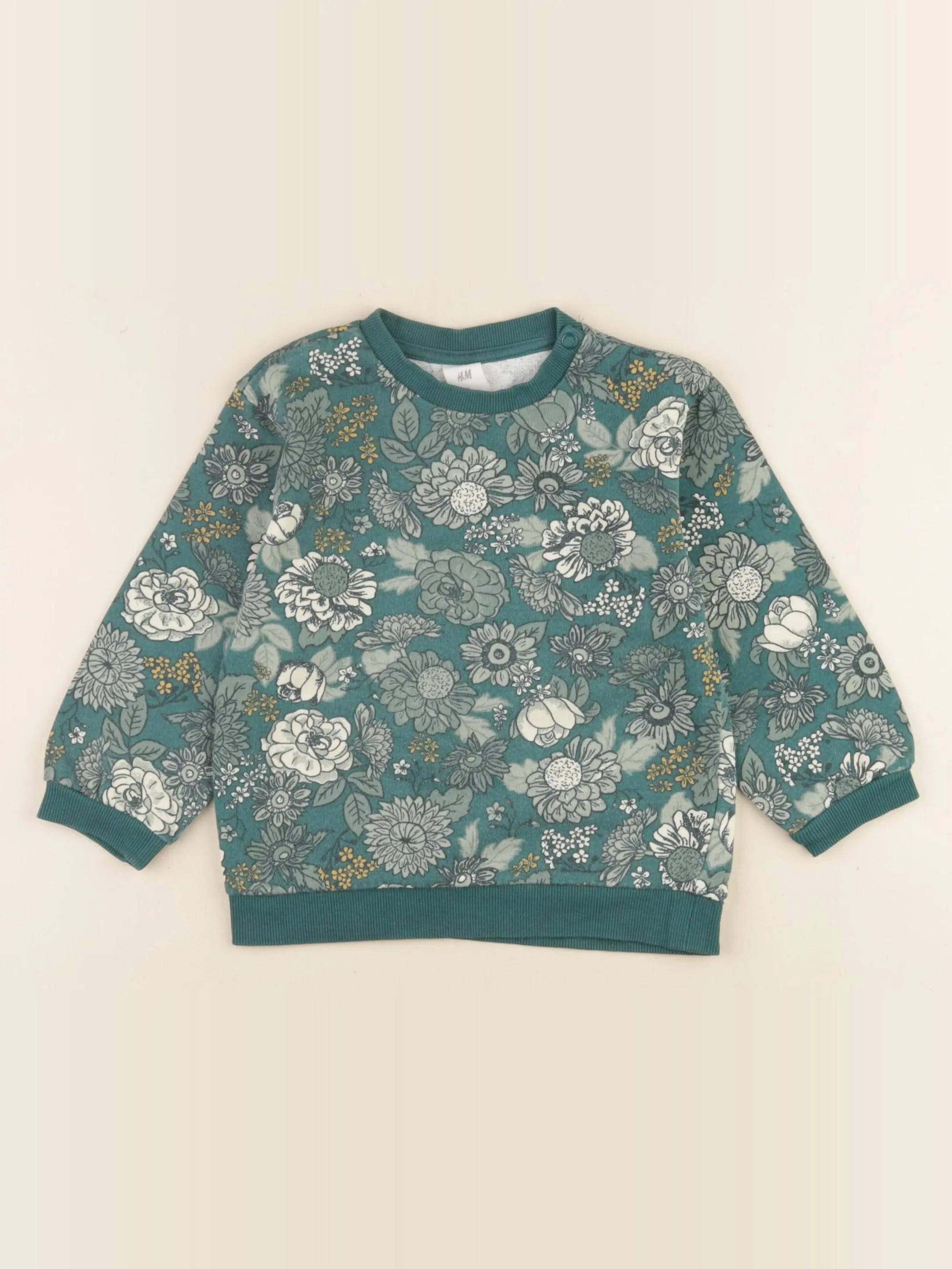 H&M - sweat vert - 18/24 mois