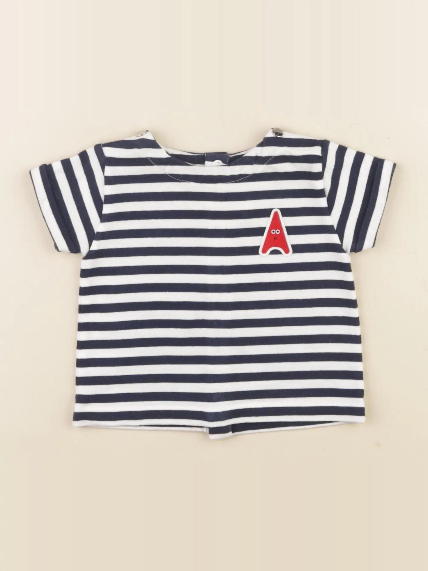 Jacadi - tee-shirt blanc, bleu - 3 mois