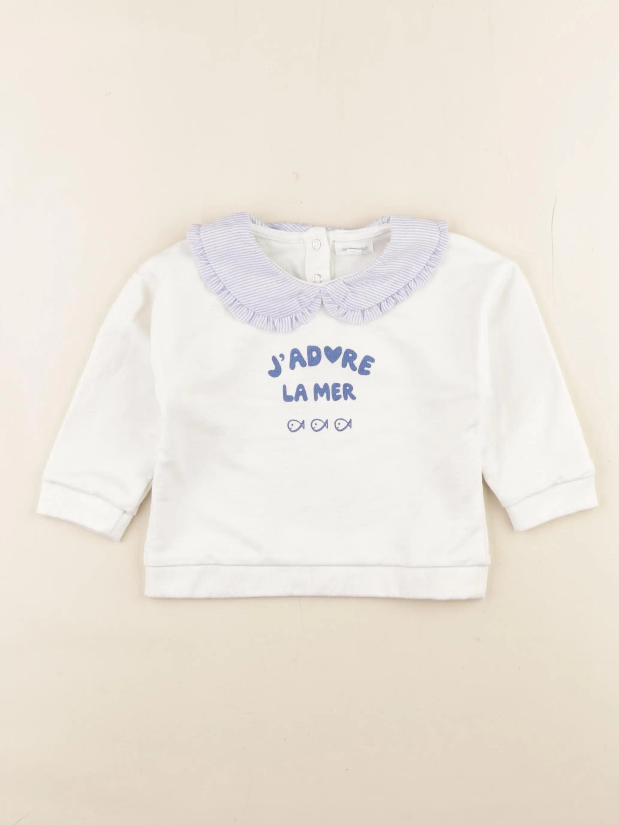 Vertbaudet - sweat blanc - 18 mois