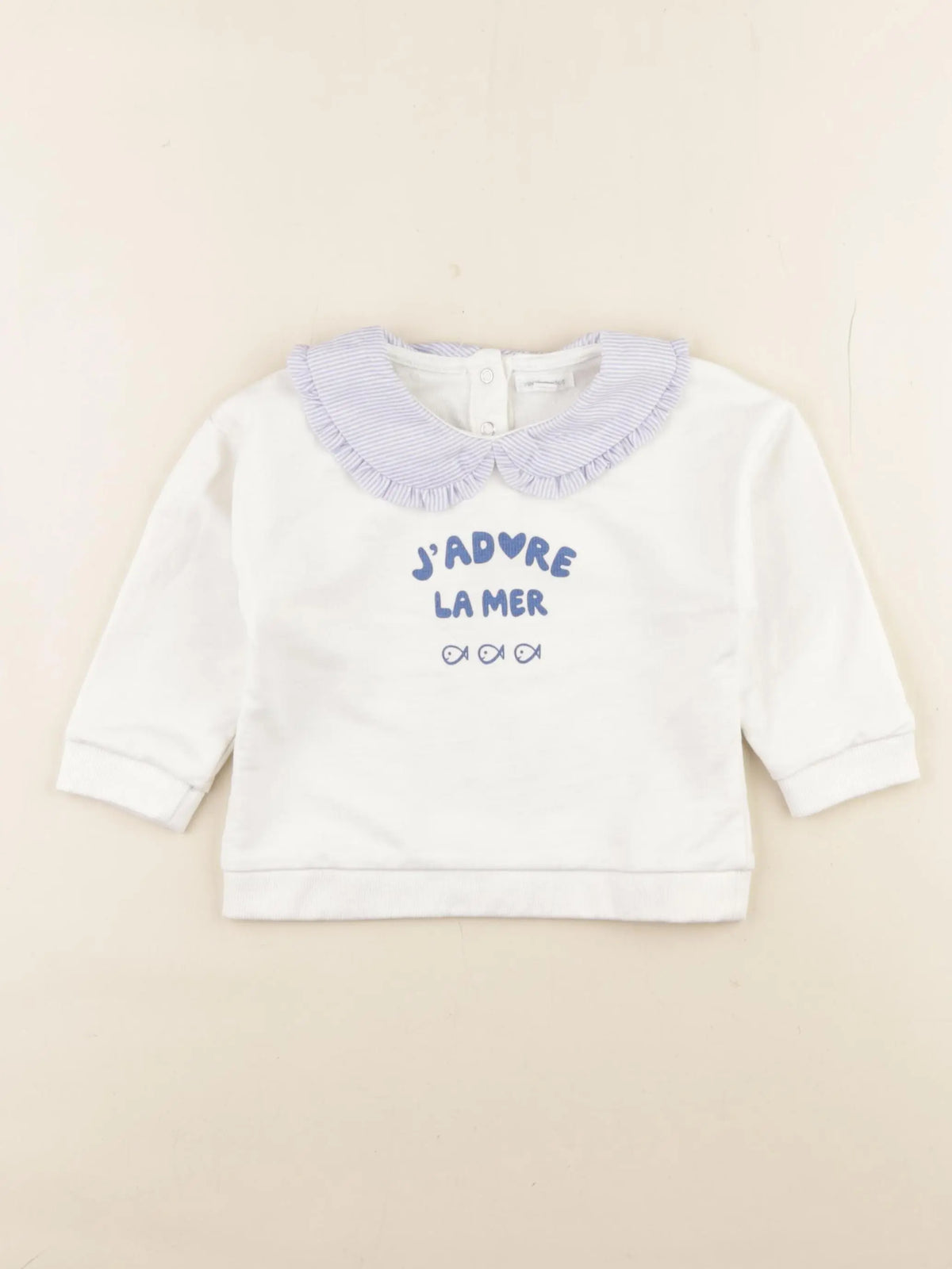 Vertbaudet - sweat blanc - 18 mois