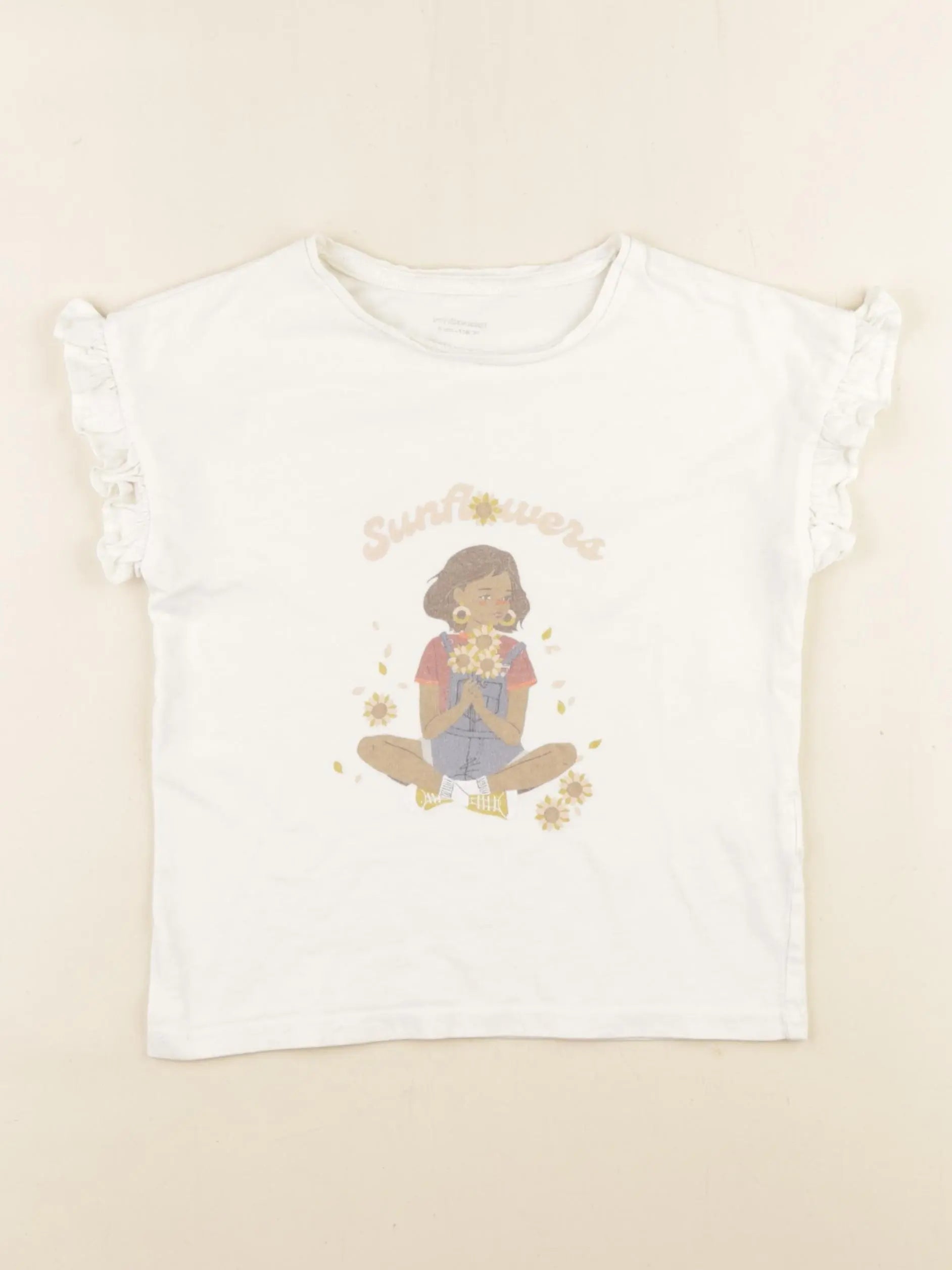 Vertbaudet - tee-shirt beige - 6 ans