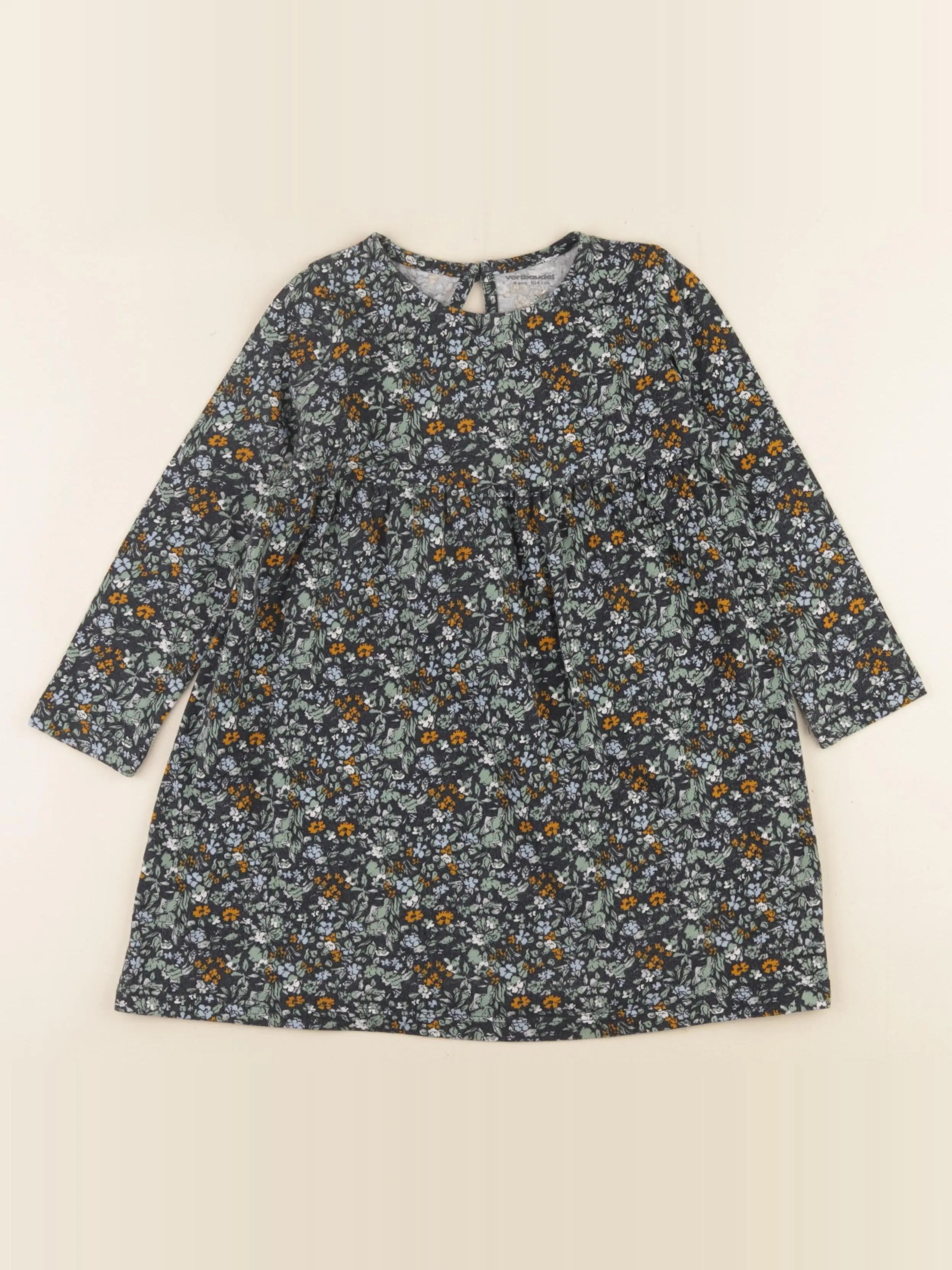 Vertbaudet - robe bleu, vert - 4 ans