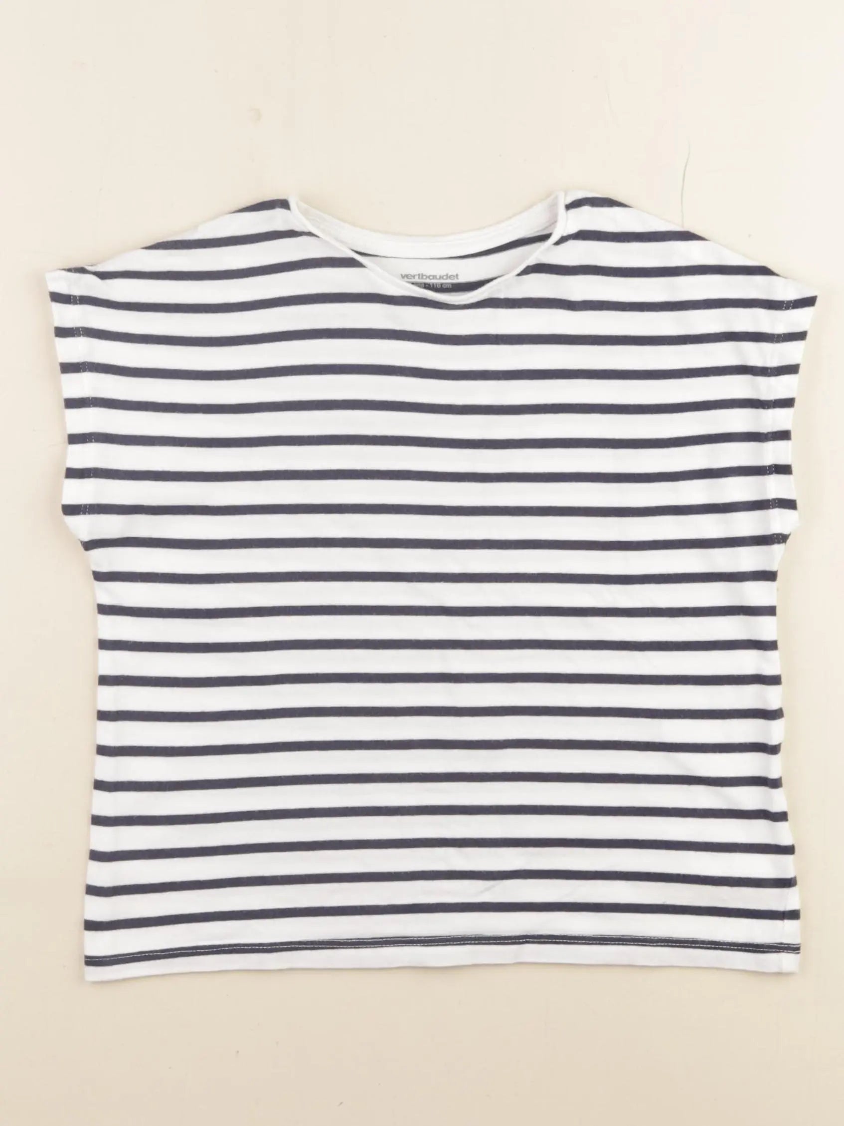 Vertbaudet - tee-shirt blanc, bleu - 6 ans