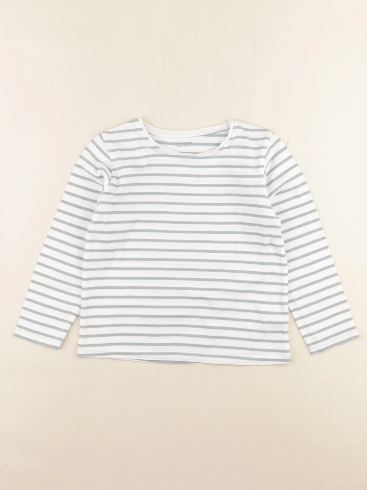 Vertbaudet - tee-shirt blanc, bleu - 6 ans