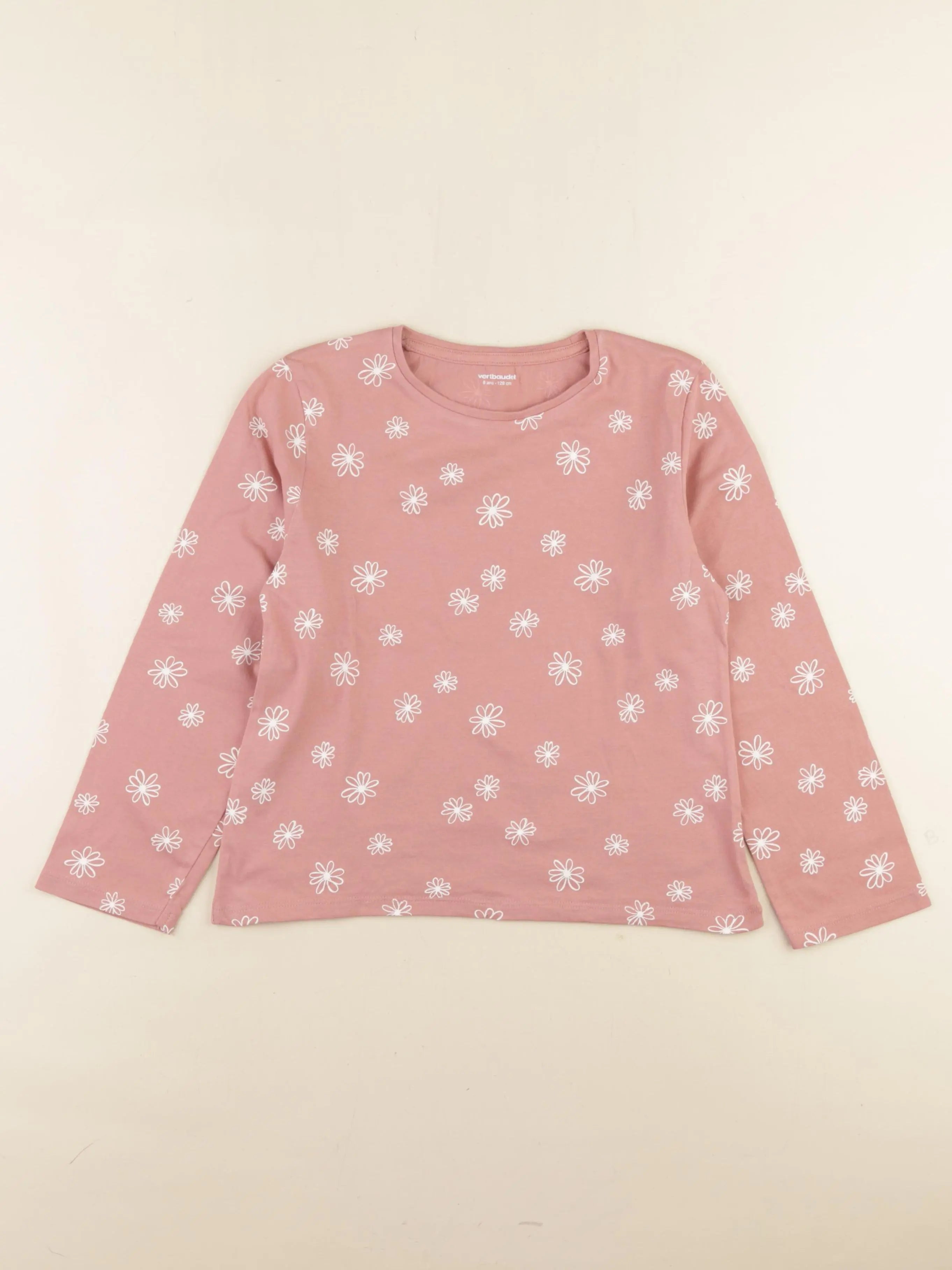Vertbaudet - tee-shirt rose - 8 ans