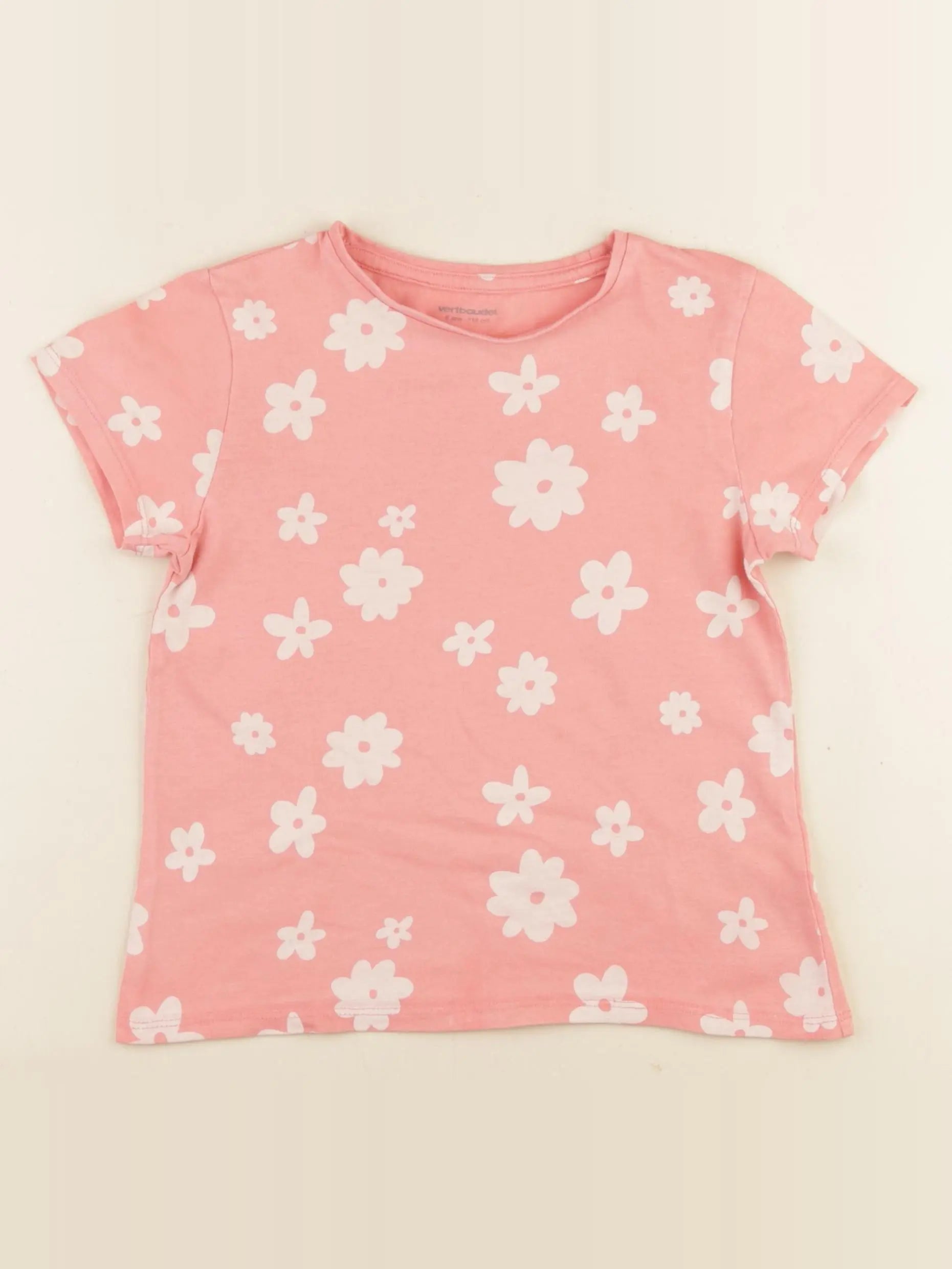 Vertbaudet - tee-shirt rose - 6 ans