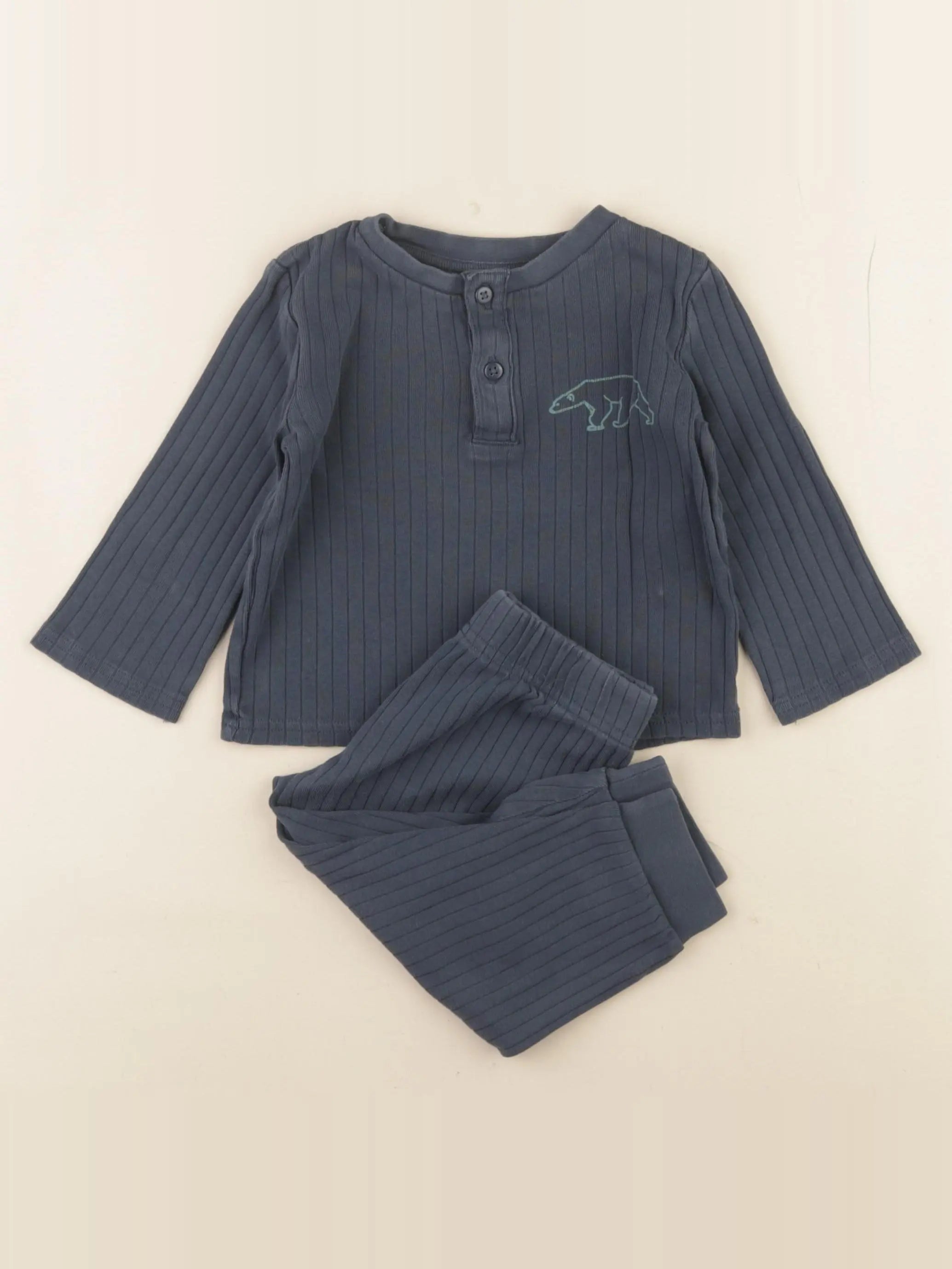 Vertbaudet - pyjama coton bleu - 2 ans