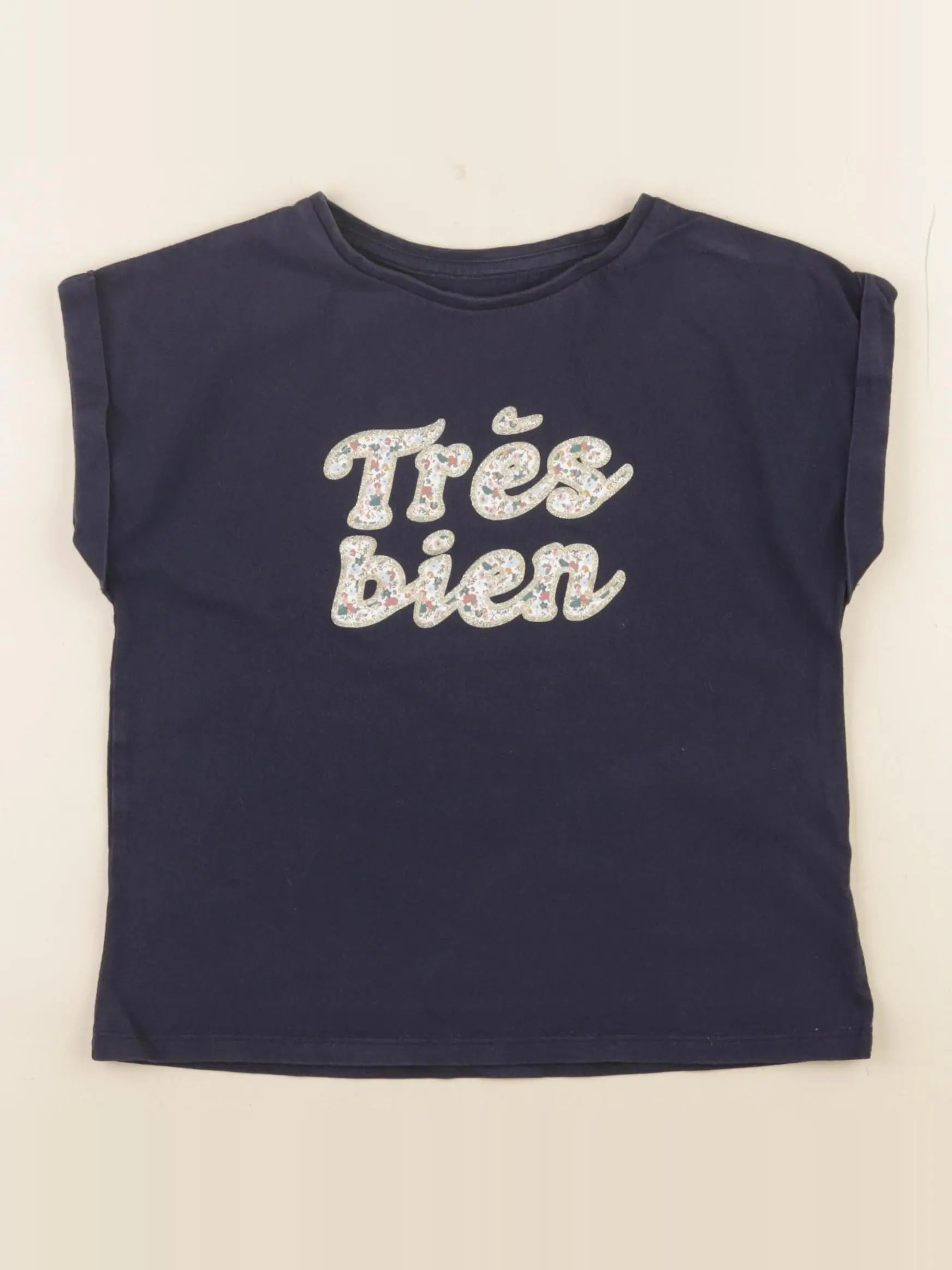 Vertbaudet - tee-shirt bleu, or - 6 ans