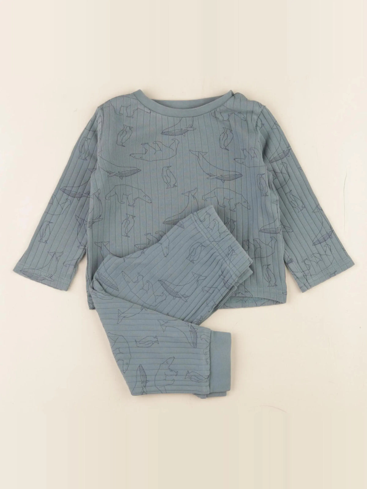 Vertbaudet - pyjama coton bleu - 24 mois