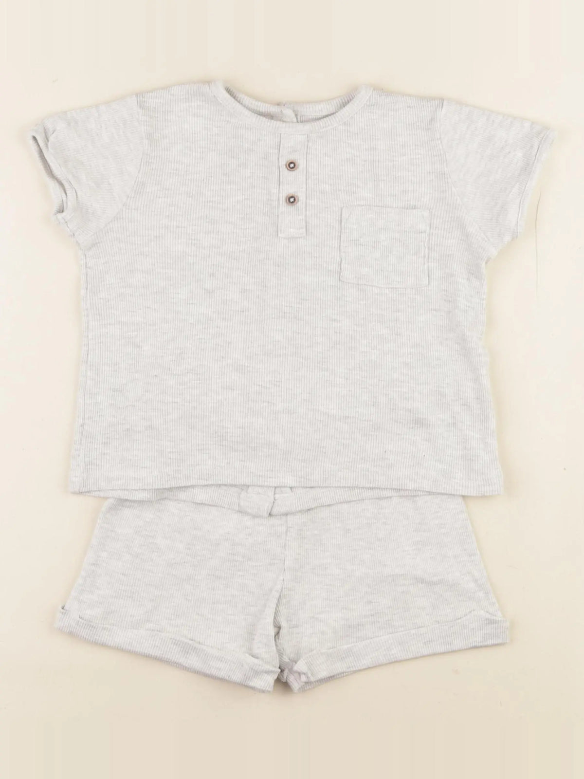 Vertbaudet - pyjama coton beige - 24 mois