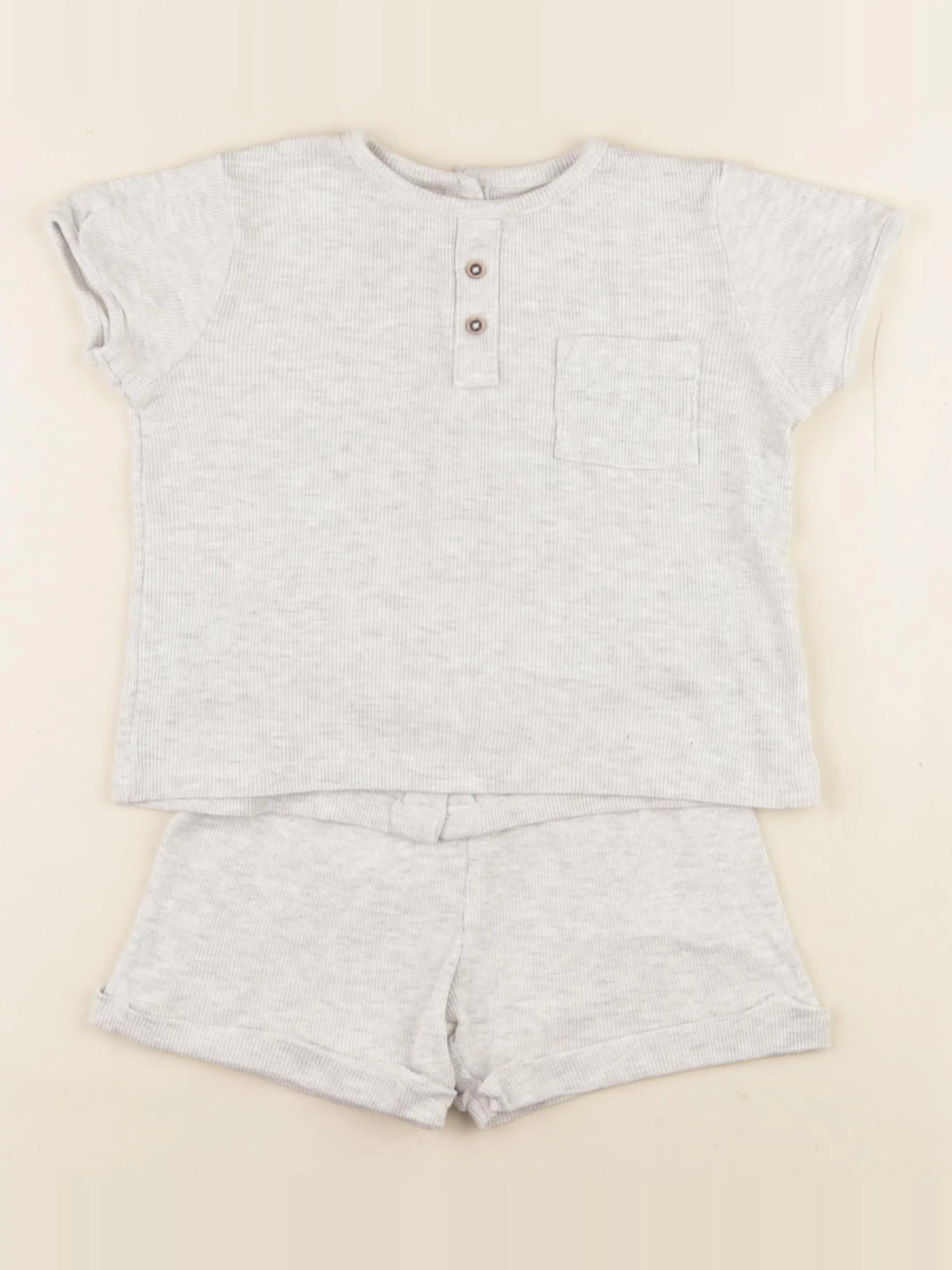 Vertbaudet - pyjama coton beige - 24 mois