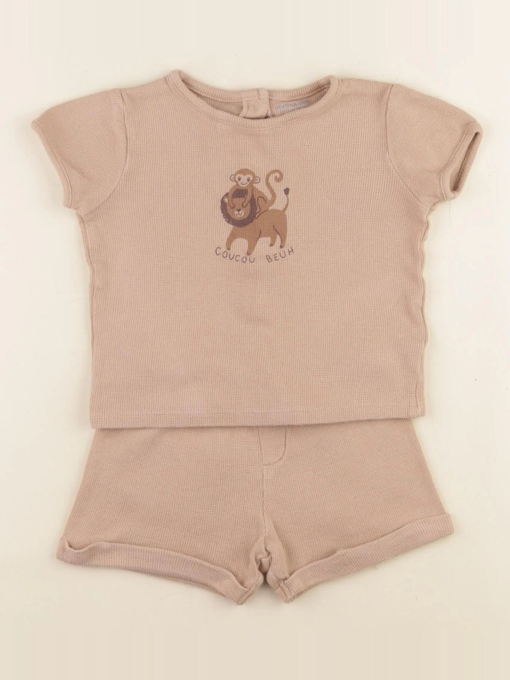 Vertbaudet - pyjama coton marron - 24 mois