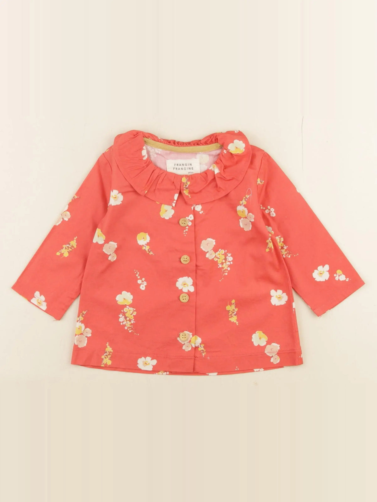 Frangin Frangine - blouse rouge - 6/9 mois
