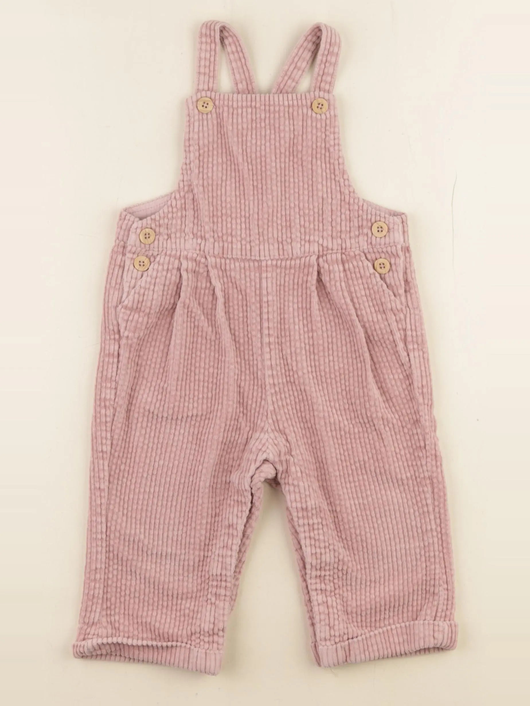 Vertbaudet - salopette rose - 12 mois
