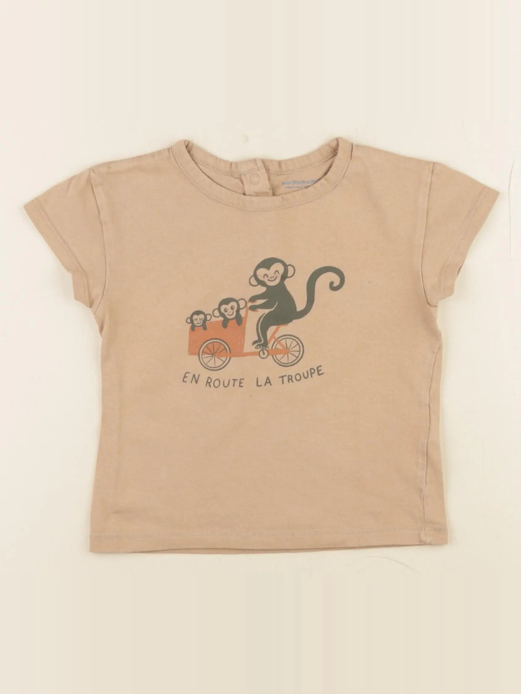 Vertbaudet - tee-shirt marron - 24 mois