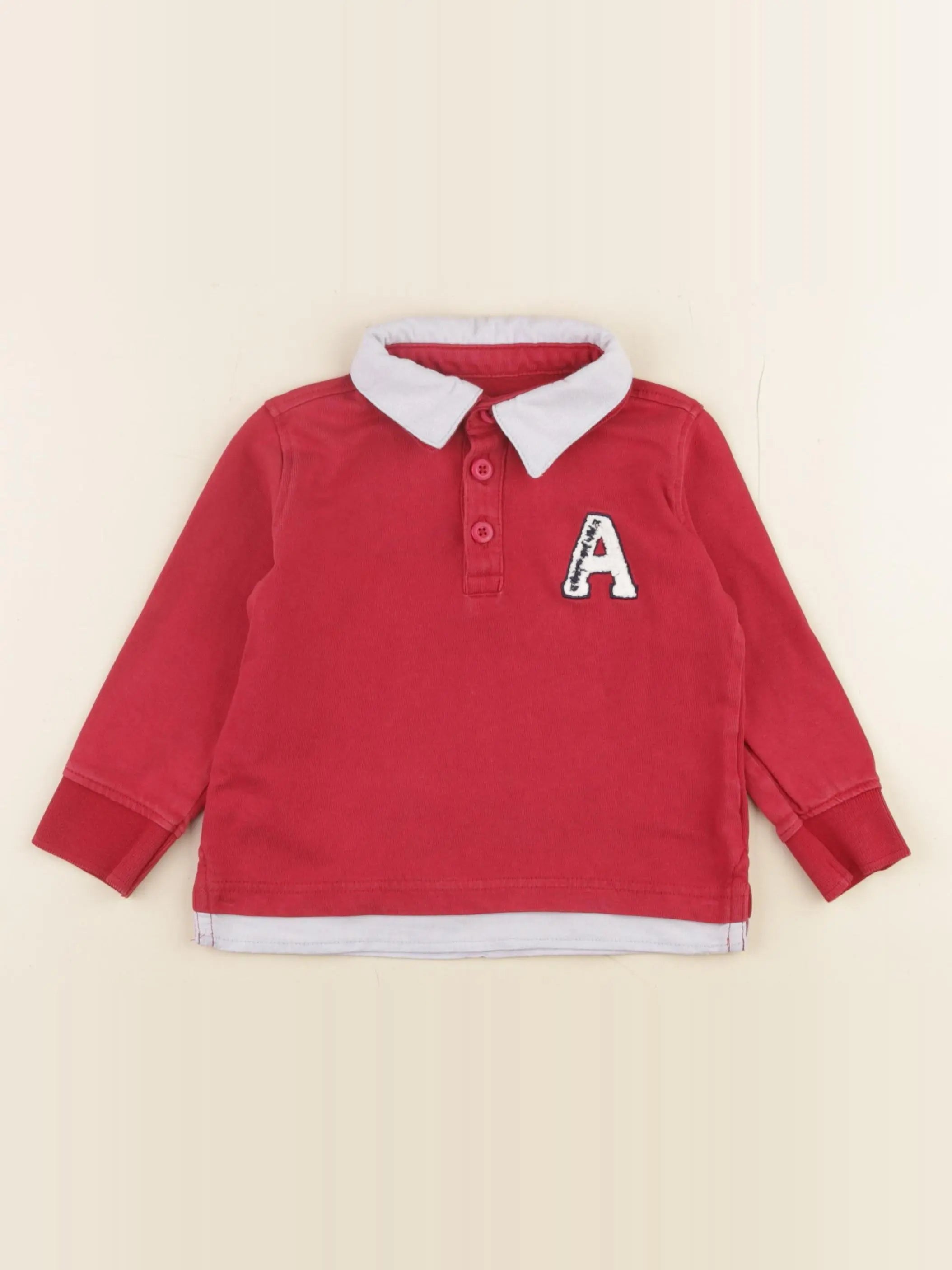 Vertbaudet - polo rouge - 3 ans