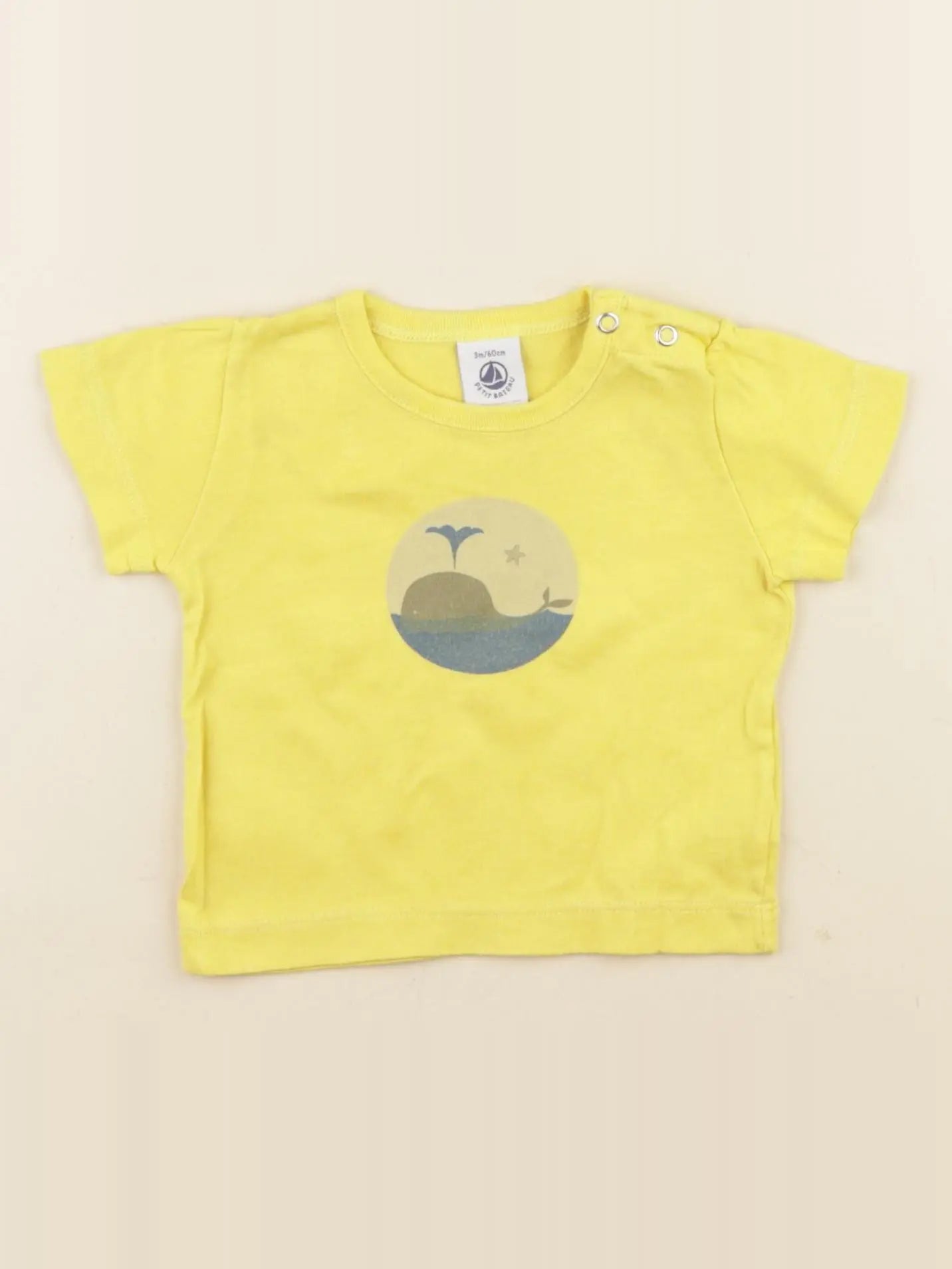 Petit Bateau - tee-shirt jaune - 3 mois