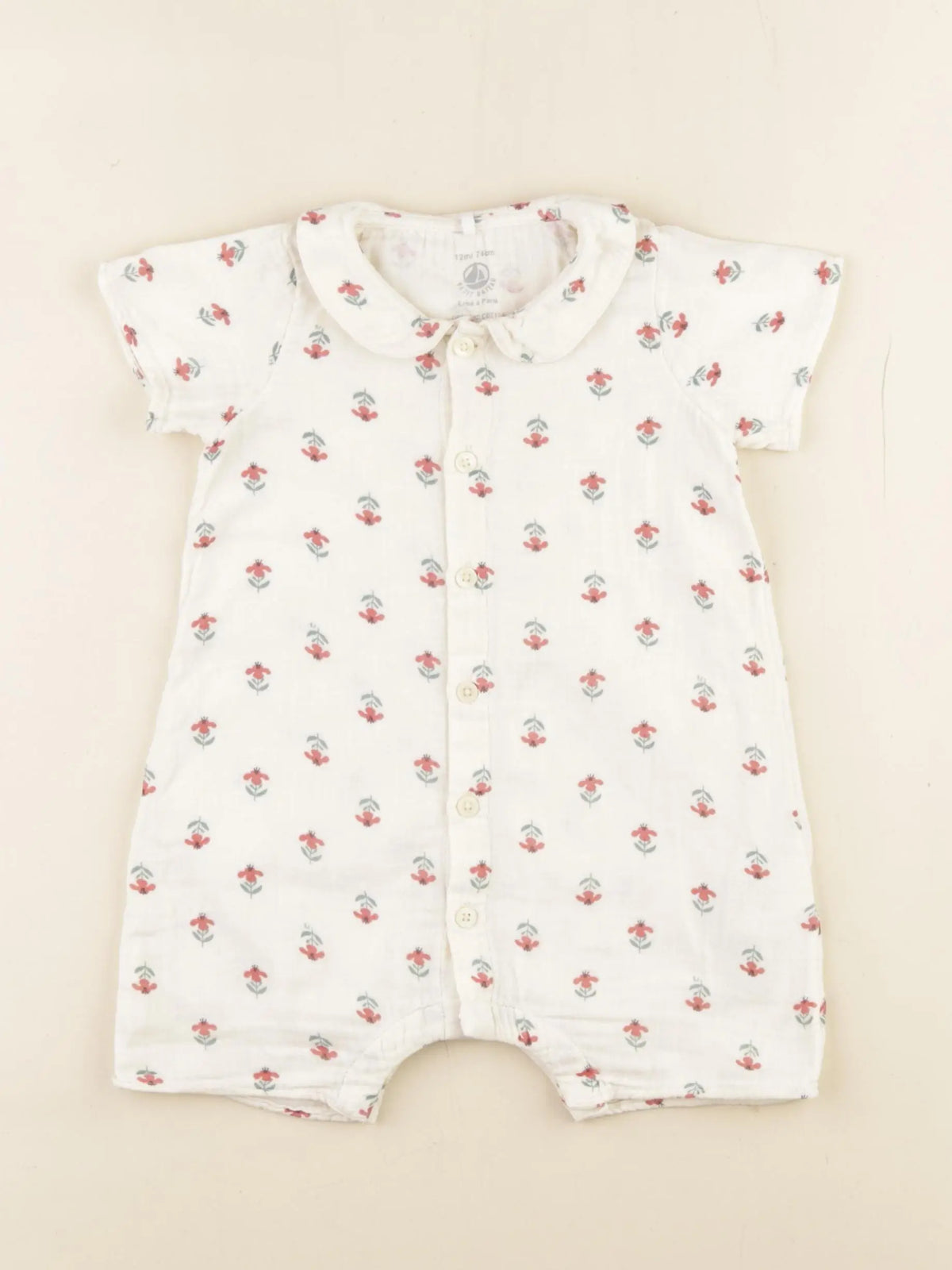 Petit Bateau - combinaison beige - 12 mois